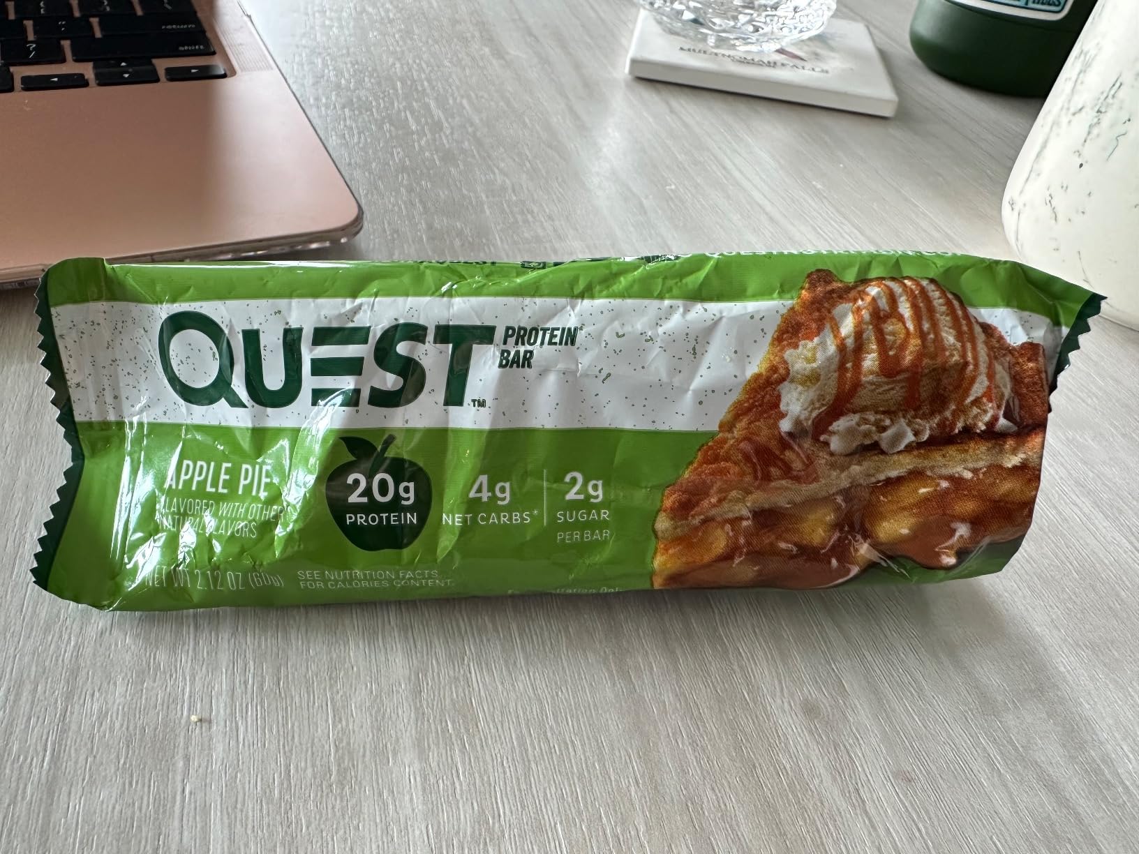 Quest Nutrition Apple Pie Protein Bar, 20g Protein, 4g Net Carbs, 2g Sugar, Gluten Free, Keto Friendly, 12 Count customer photo 2