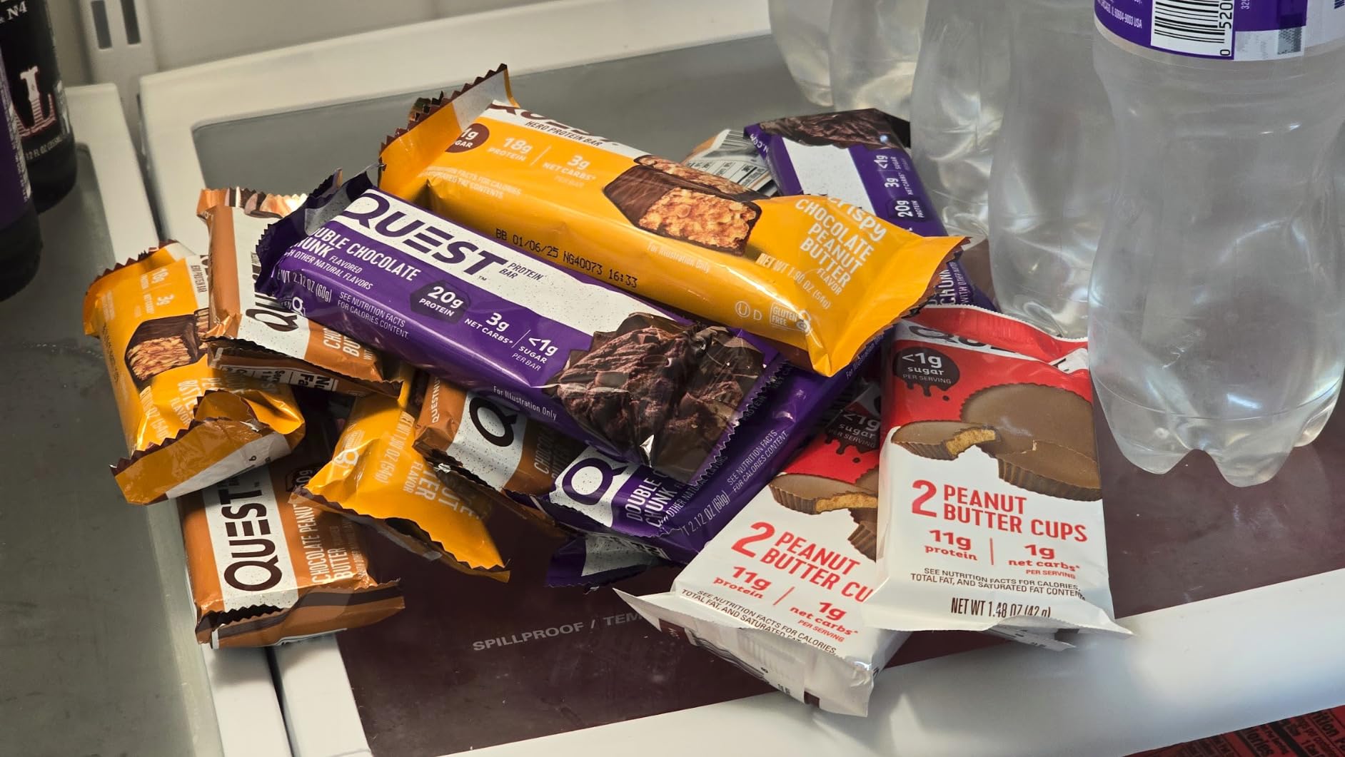 Quest Nutrition Chocolate Peanut Butter Bars, 20g Protein, 1g Sugar, 4g Net Carb, Gluten Free, Keto Friendly, 12 Count customer photo 1