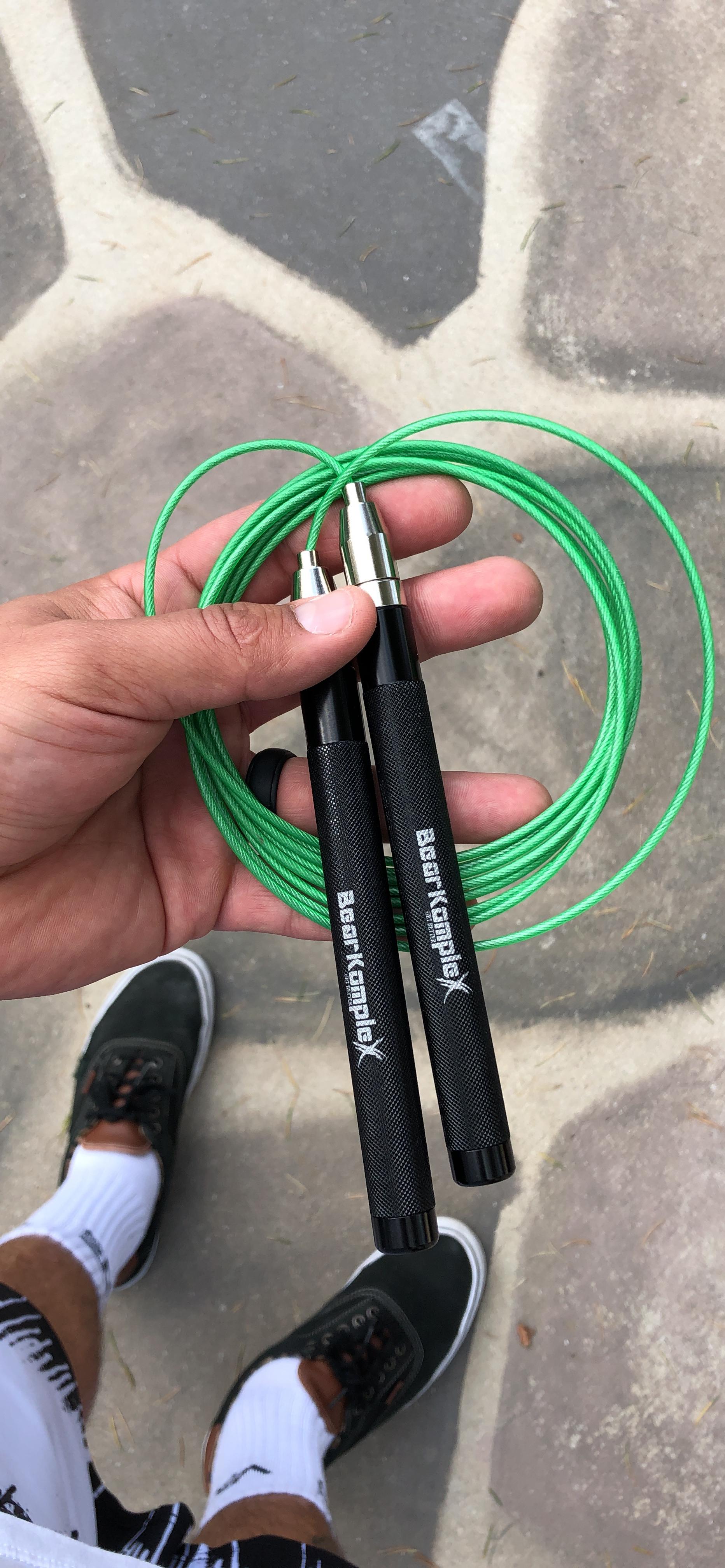 Bear KompleX Speed Jump Rope - Adjustable Tangle-Free Skipping Rope, Lightweight Handles, Smooth 360 Degree Swivel Bearings, 2 Steel Cables, Free Carrying Case customer photo 1