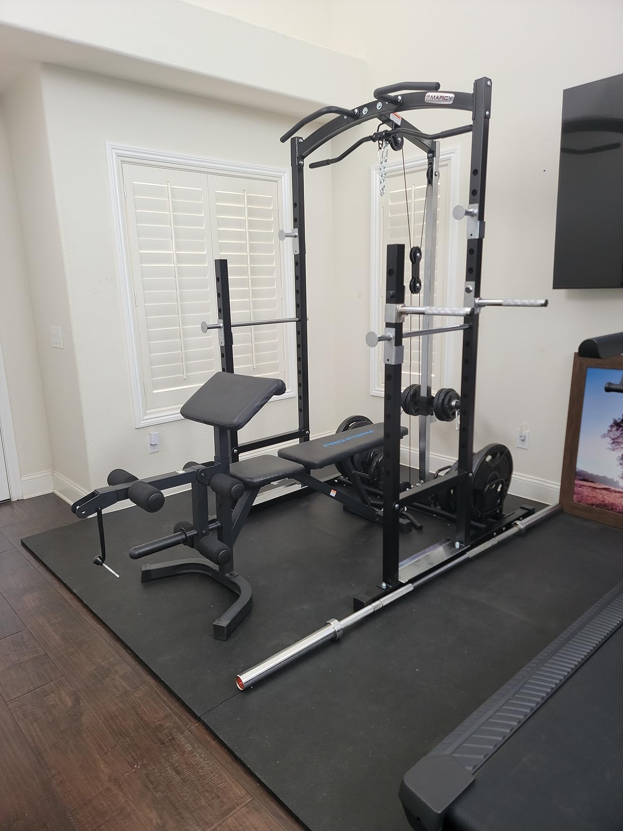 Marcy Strength Training Home Gym Cage with Pulley System for Weightlifting, Bodybuilding, Full Body Workout Equipment for Home Exercise customer photo 1