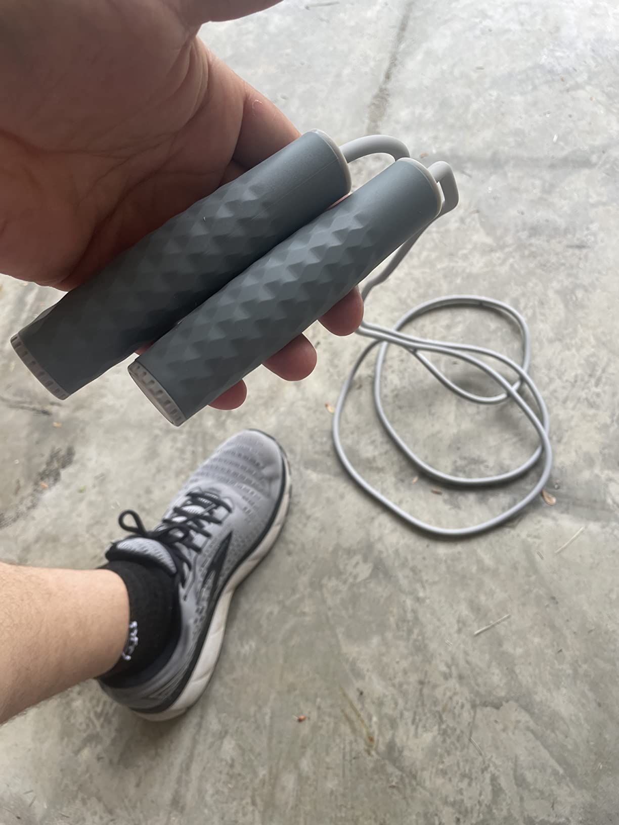 Weighted Jump Rope Workout-1LB Professional Skipping Rope with Adjustable Length and Silicone Comfortable Grips,Heavy Jumpropes Adults Fitness Women Men,Cardio Boxing Endurance Training Exercise customer photo 2