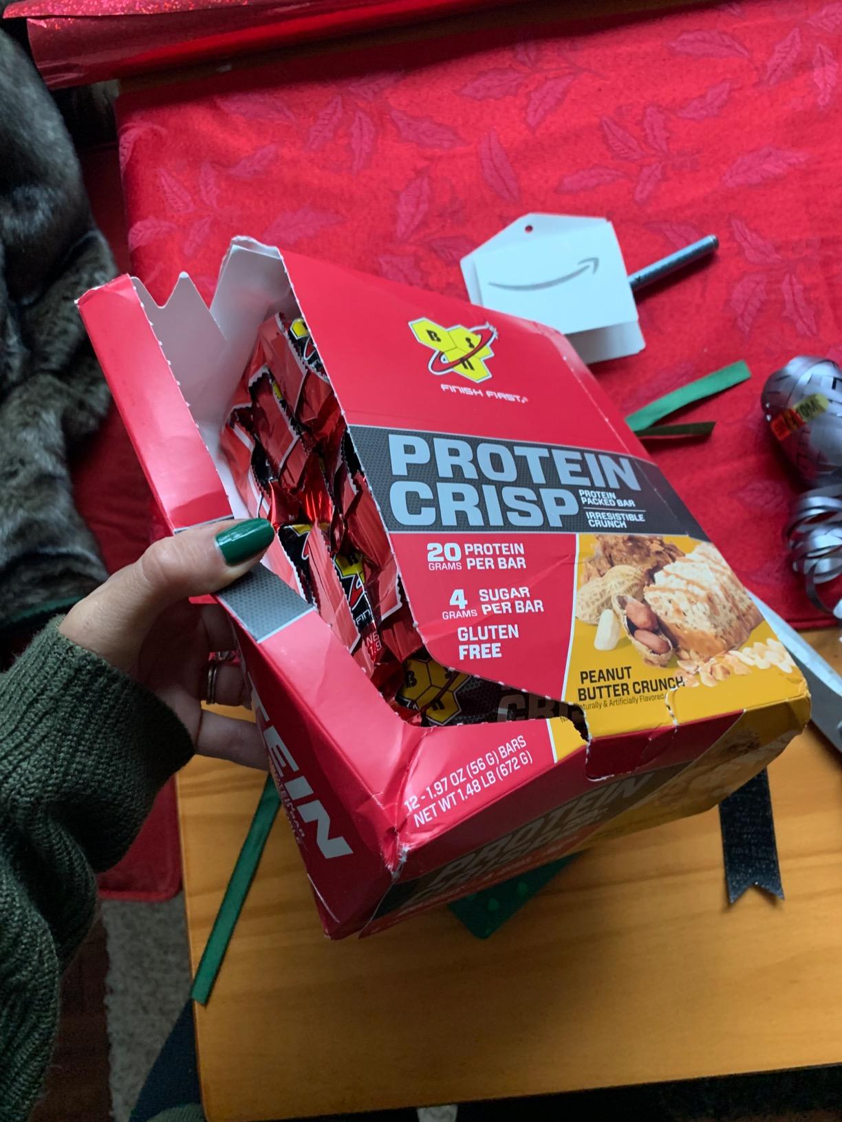 BSN Protein Crisp Bar, Peanut Butter Crunch, 20 Gram Protein Snack Bars with Whey and Fiber, Gluten-Free Crunchy Energy Bars, 12 Count customer photo 1
