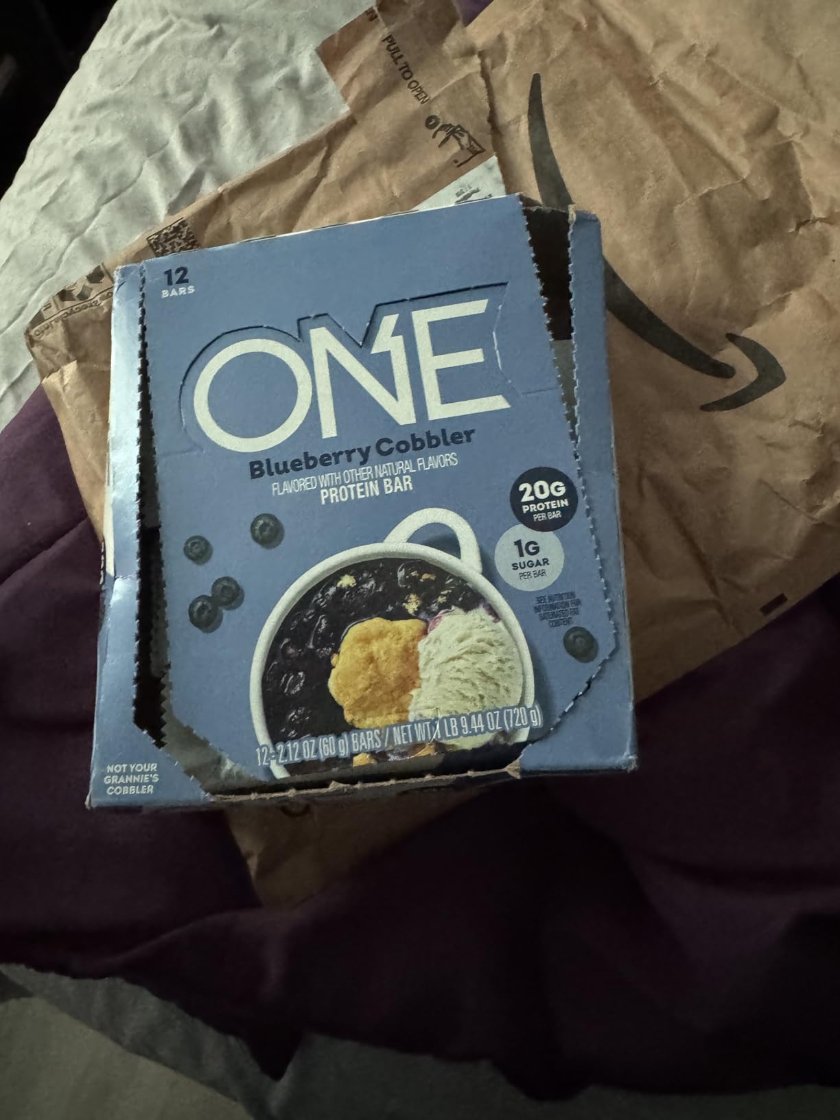 Quest Nutrition Protein Bars, Blueberry Cobbler, Gluten Free with 20g Protein and 1g Sugar, 2.12 oz (12 Count) customer photo 2