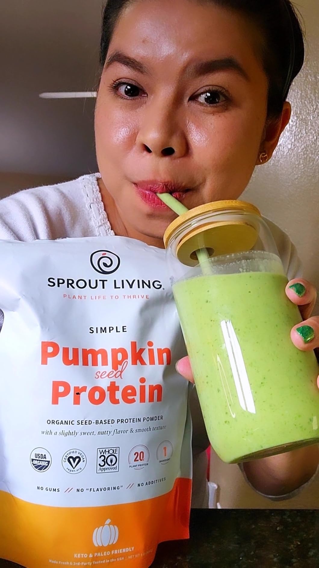 Sprout Living Organic Pumpkin Seed Protein Powder, Unflavored, 20 Grams of Plant Based Protein Powder Without Artificial Sweeteners, Non Dairy, Non-GMO, Vegan, Gluten Free (1 Pound, 15 Servings) customer photo 2