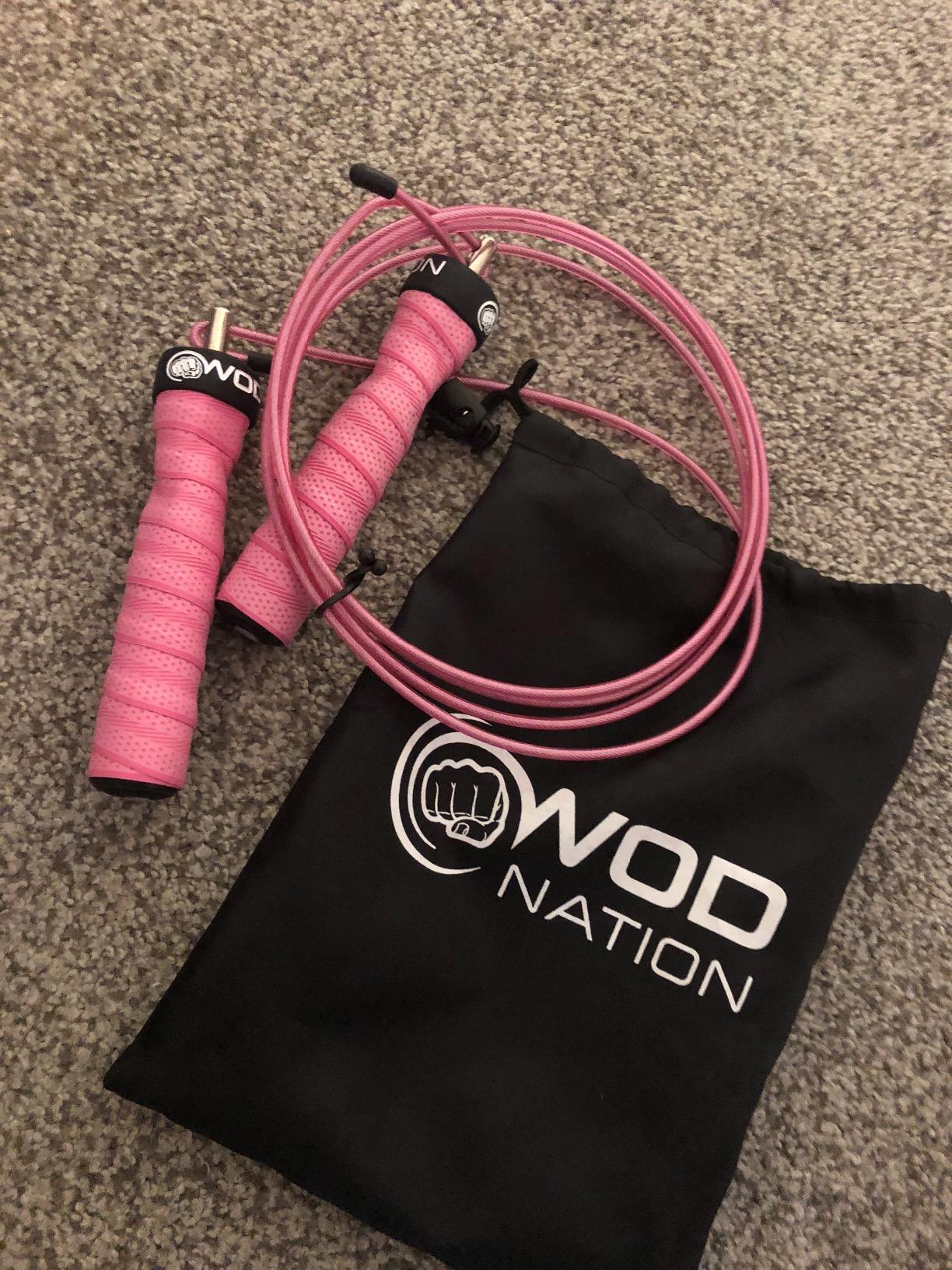 WOD Nation Attack Speed Jump Rope: Adjustable Jumping Ropes: Unique Two Cable Skipping Workout System: One Thick and One Light 11 Foot Cable: Perfect for Double Unders: Men and Women customer photo 1