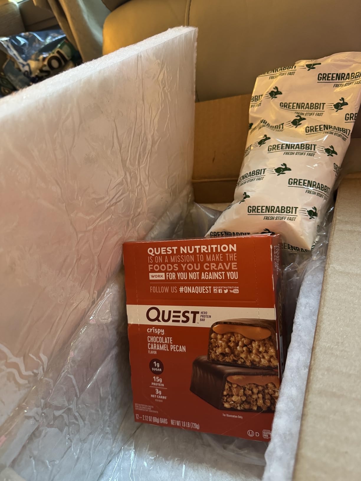 Quest Nutrition Crispy Chocolate Caramel Pecan Hero Protein Bar, 15g Protein, 1g Sugar, 3g Net Carb, Gluten Free Protein Snack, Keto Friendly, 12 Count customer photo 1