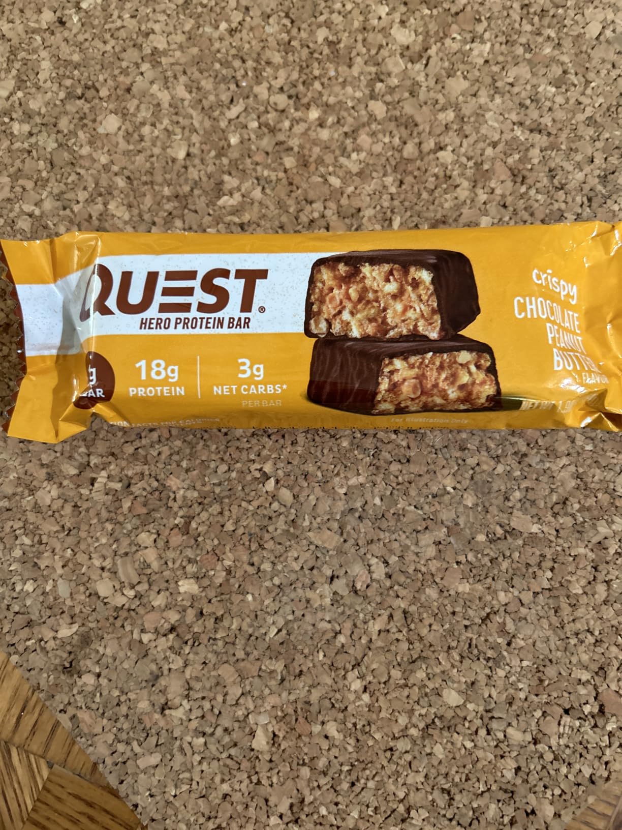 Quest Nutrition Crispy Chocolate Peanut Butter Hero Protein Bar, 18g Protein, 1g Sugar, 3g Net Carb, Gluten Free Protein Snack, Keto Friendly, 12 Count customer photo 1