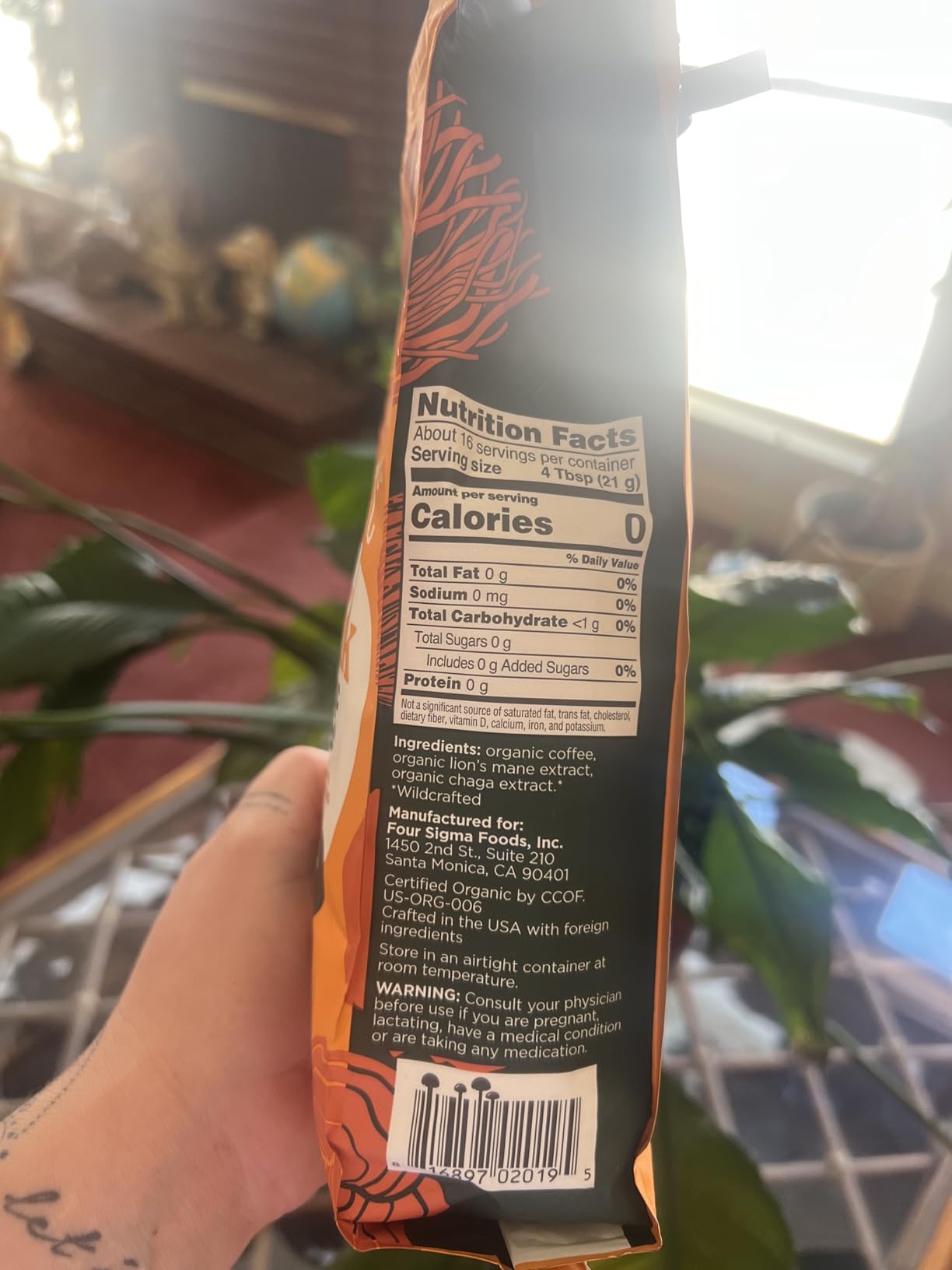 Four Sigmatic Organic Focus Mushroom Ground Coffee | Dark Roast, Organic Coffee with Lion's Mane & Chaga Mushroom for Mental Clarity & Energy Support | 12oz Bag customer photo 2
