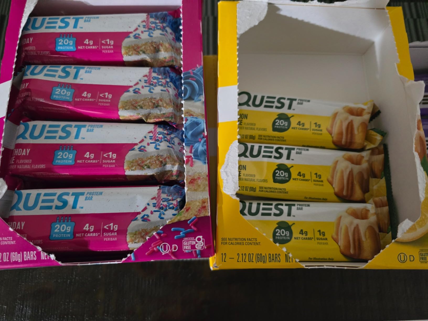 Quest Nutrition Birthday Cake Protein Bars, 20g Protein, 1g Sugar, 4g Net Carbs, Gluten Free, Keto Friendly, 12 Count customer photo 2