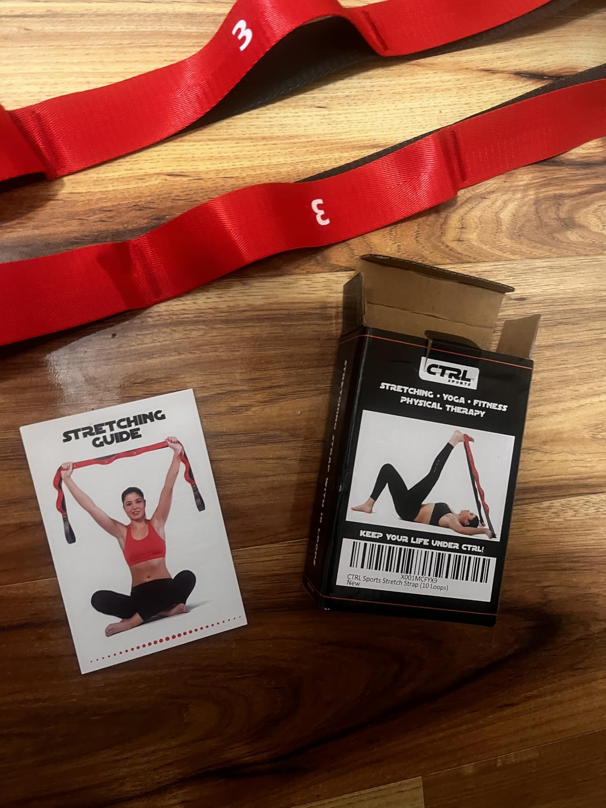 Stretching Strap with Loops - Non Elastic Stretch Band for Physical Therapy, Yoga Strap for Stretching Equipment, Stretch Bands for Exercise and Flexibility - Fascia, Hamstring & Leg Stretcher Belt customer photo 2