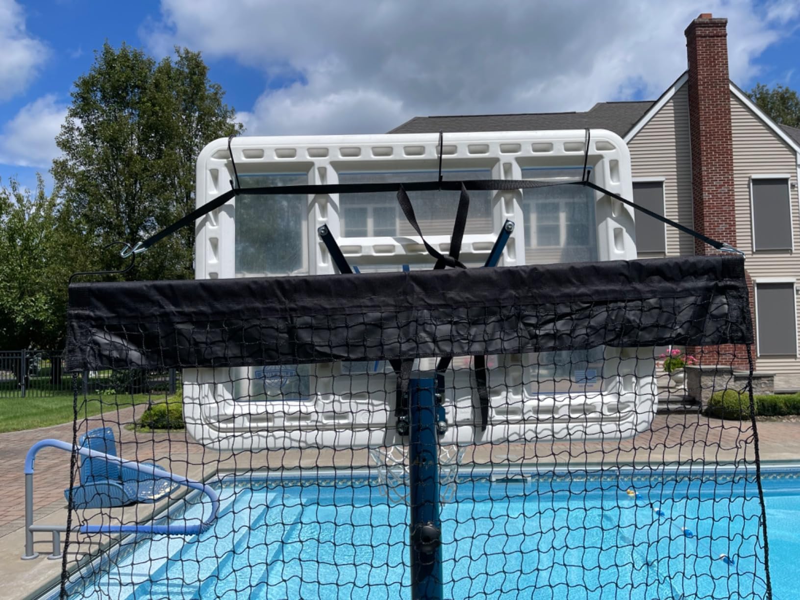 Hathaway Rebounder Basketball Return System for Shooting Practice - Heavy-Duty Polyester Net, Fade-Resistant Outdoor Design, Refillable Anchor Weights for 48-60 Inch Basketball Hoop - Black Finish customer photo 2