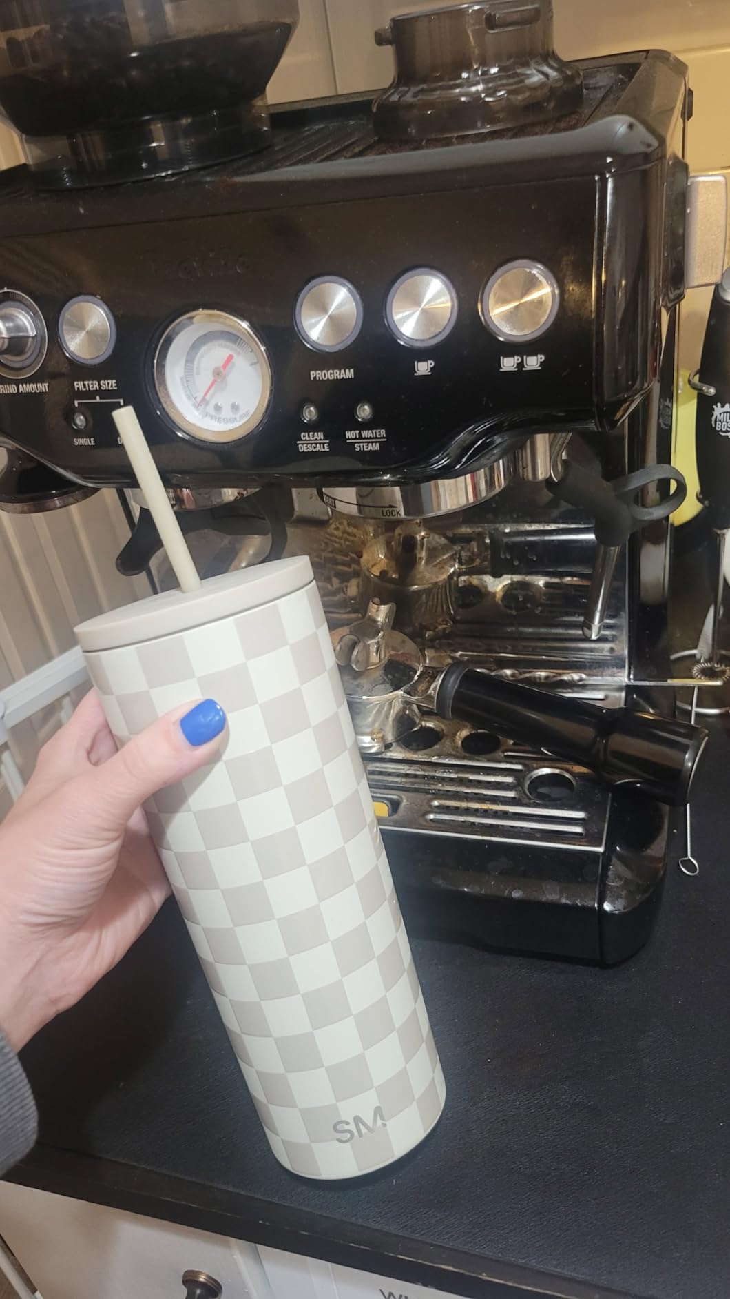 Simple Modern Iced Coffee Tumbler, Insulated | 24oz | Black | Reusable Stainless Steel Cup, Travel Mug, Water Bottle with Straw | Cupholder Friendly & Spill Resistant, Midnight Black customer photo 1