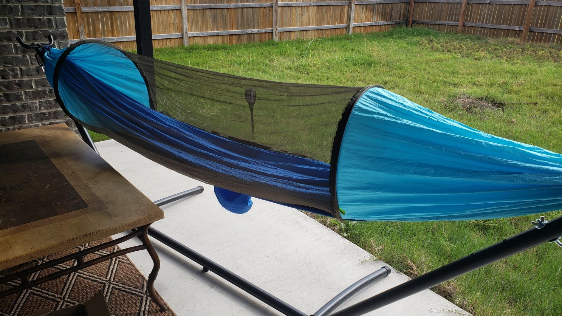 G4Free Large Camping Hammock with Mosquito Net and Rain Fly - 2 Person Portable Hammock with Bug Net and Tent Tarp for Outdoor Hiking Camping Backpacking Travel customer photo 2