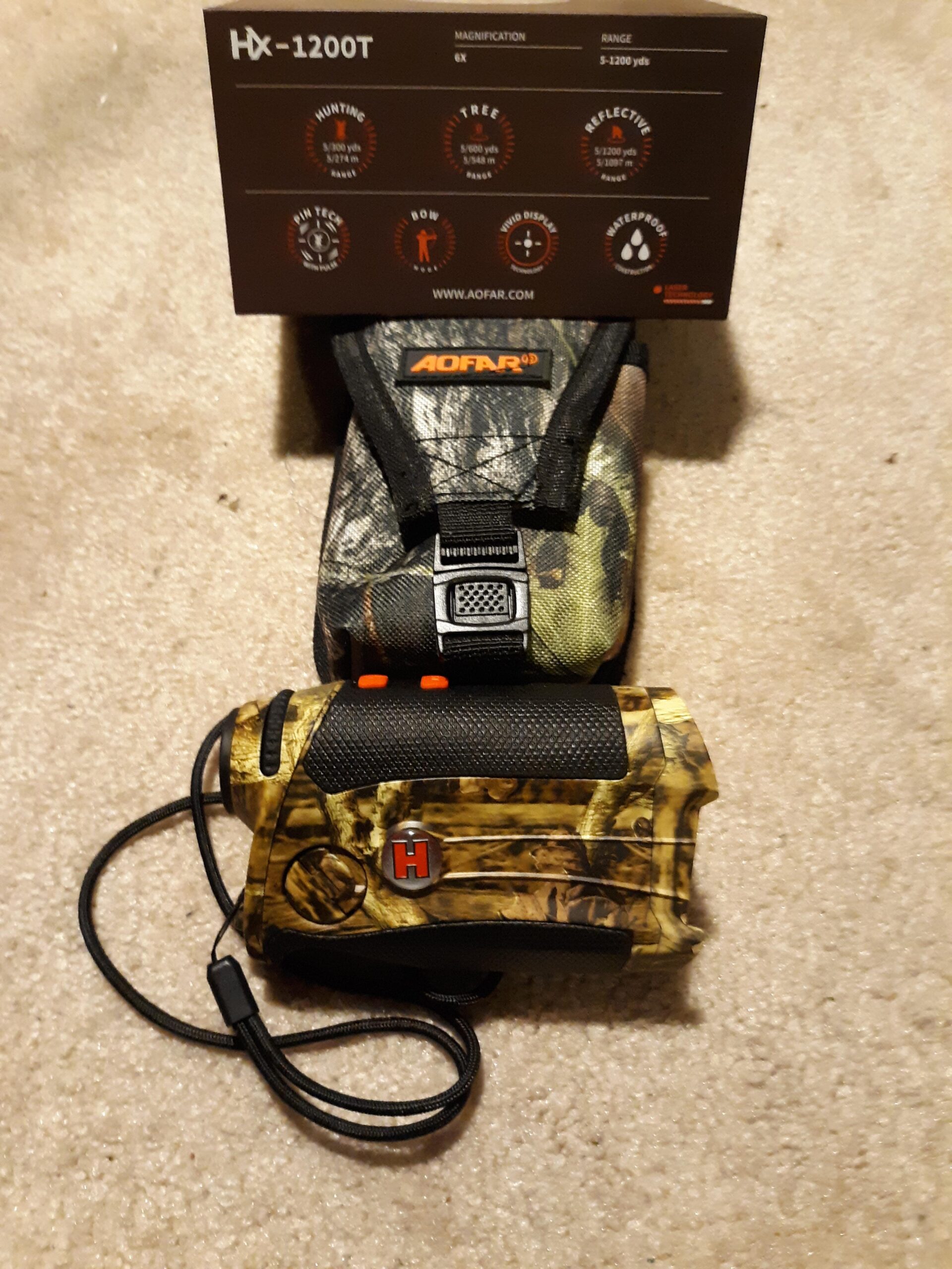 AOFAR HX-1200T Range Finder for Hunting Archery, 1200 Yards with Angle and Horizontal Distance, Shooting Wild Waterproof Camo Rangefinder, 6X 25mm, Range and Bow Mode, Free Battery Gift Package customer photo 2