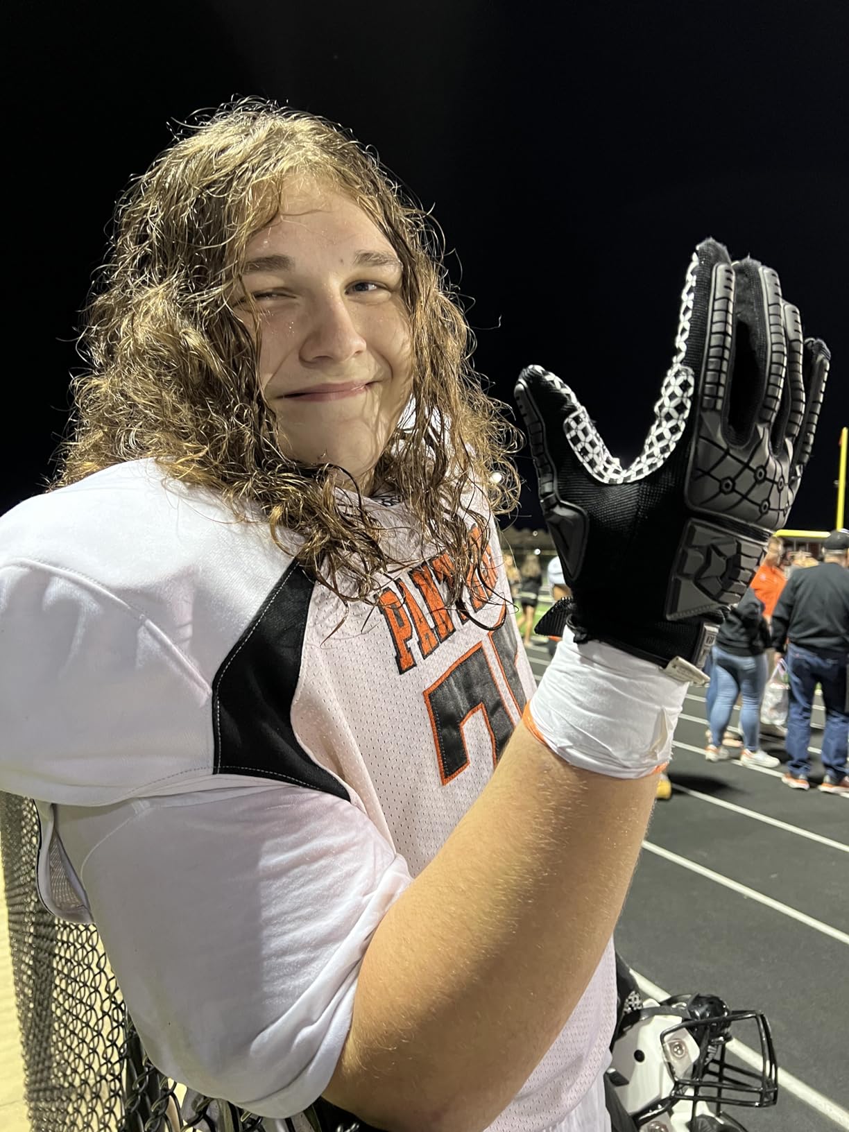 Seibertron Lineman 2.0 Padded Palm Football Receiver Gloves, Flexible TPR Impact Protection Back of Hand Glove Adult and Youth Sizes customer photo 2