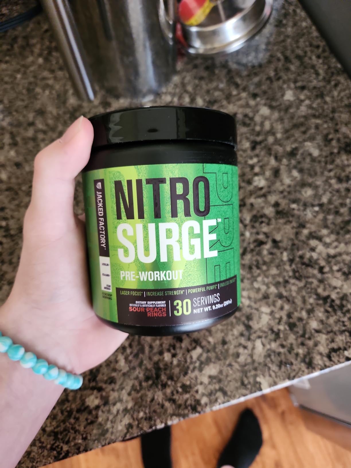 Jacked Factory NITROSURGE Pre Workout Supplement - Endless Energy, Instant Strength Gains, Clear Focus, Intense Pumps - NO Booster & Preworkout Powder with Beta Alanine - 30 Servings, Cherry Limeade customer photo 1
