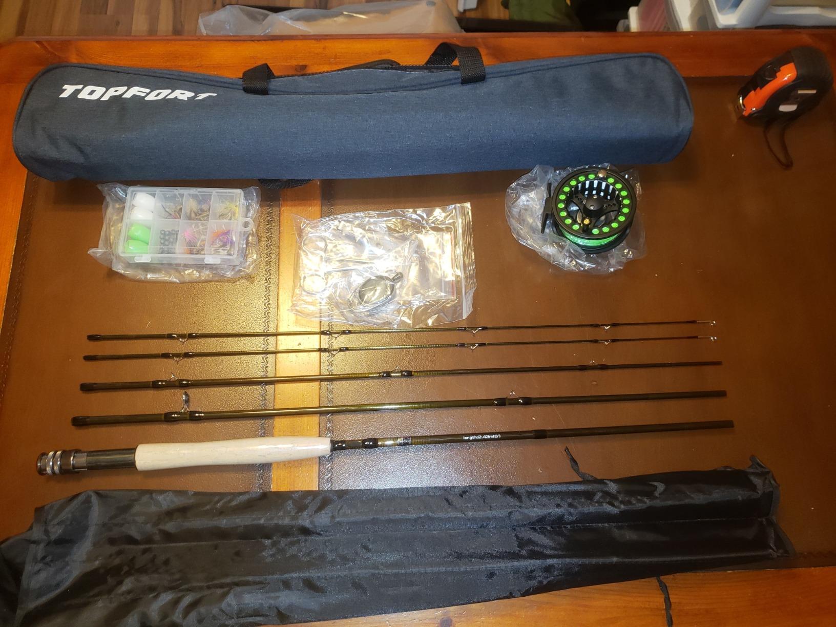 TOPFORT Fly Fishing Rod and Reel Combo, 4-Piece Fly Rod Kit with Complete Fly Fishing Gear: Fly Rod, Pre-Spooled Fly Fishing Reel, Fishing Flies, Leader, Forceps, Nipper and Carrying Case customer photo 2