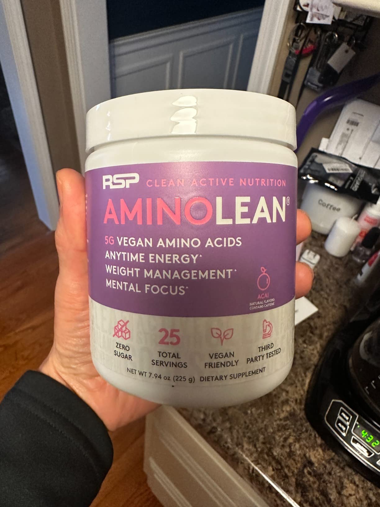 RSP NUTRITION AminoLean Natural Pre Workout Powder, Sucralose Free Amino Energy with No Artificial Dyes, Vegan BCAAs and Weight Management, Acai, 25 Serv customer photo 1