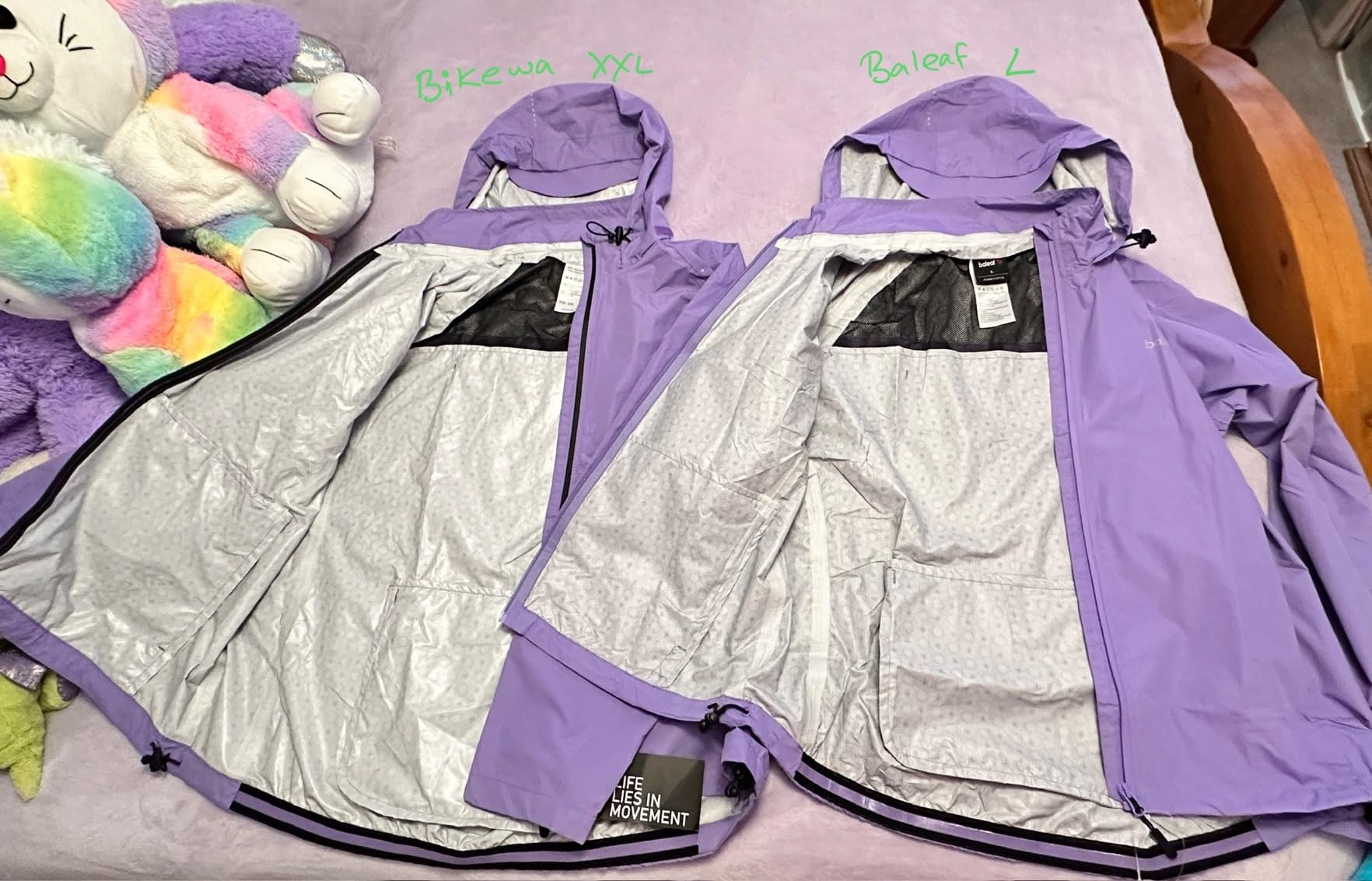 Women's Rain Jackets Waterproof Windbreaker Packable Running Lightweight Cycling Jacket Reflective Hooded customer photo 1