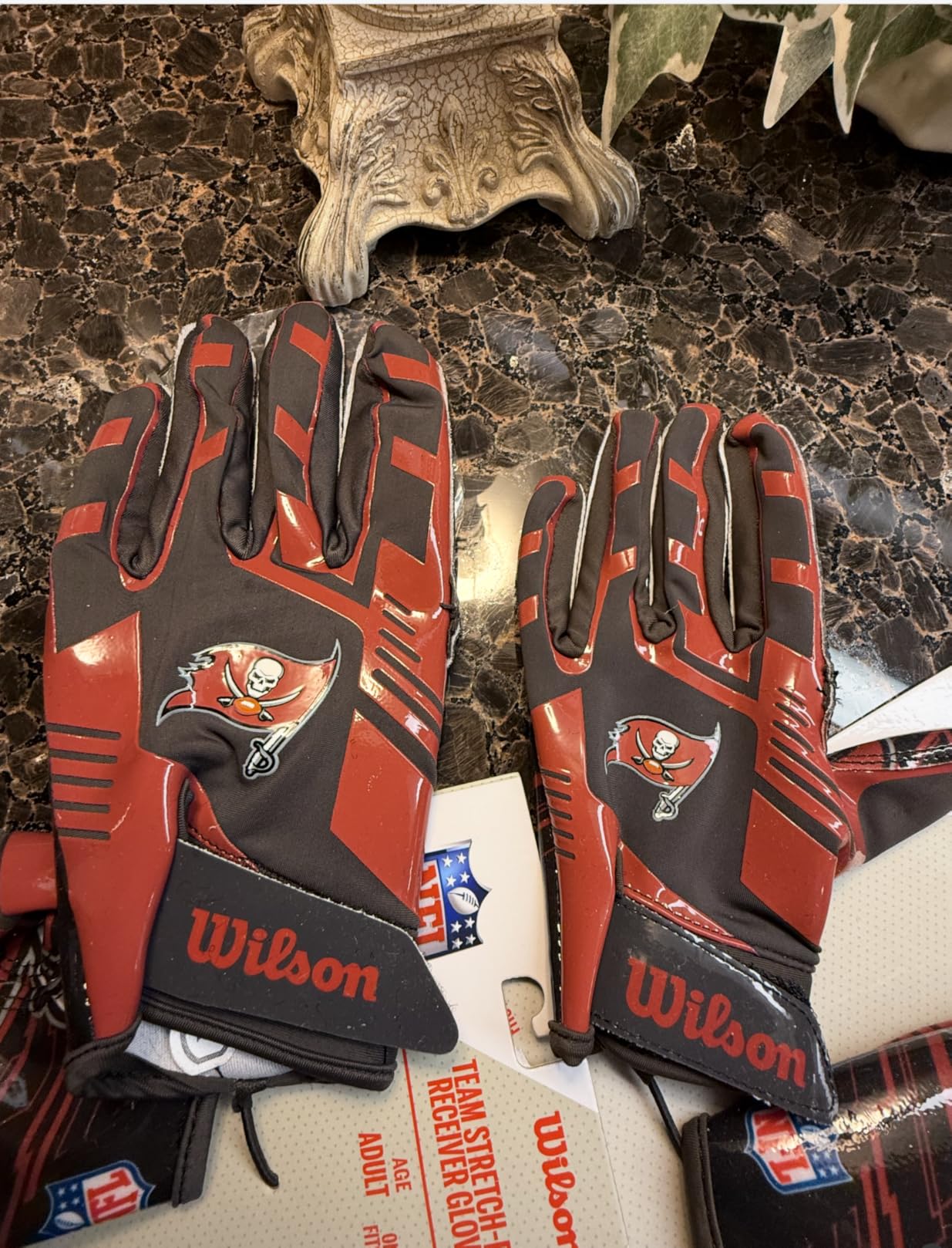 Wilson NFL Stretch Fit Football Gloves - Youth and Adult Sizes customer photo 1