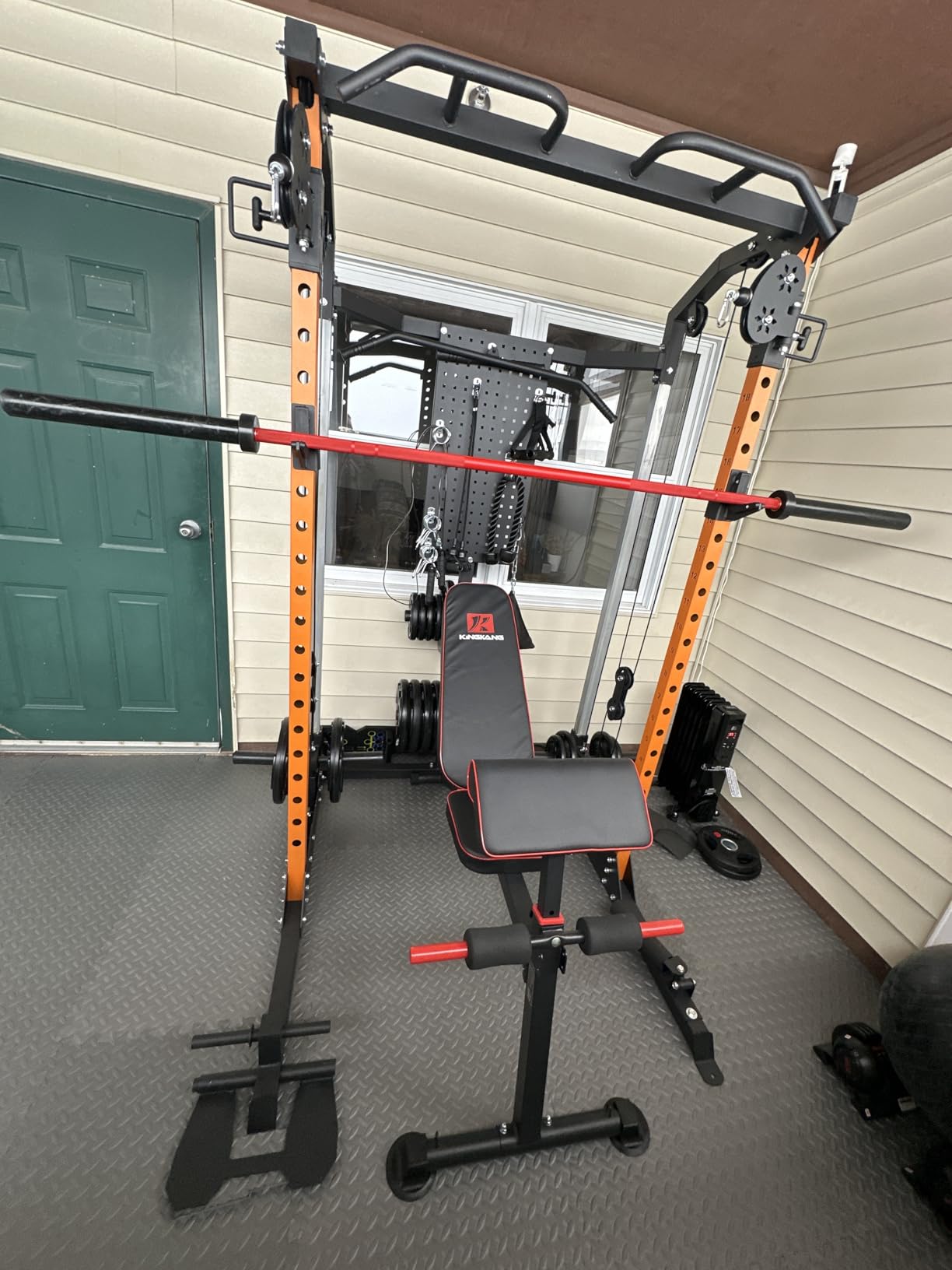 K KiNGKANG Adjustable Weight Bench, 1050 lbs Foldable Workout Bench with 8 Back Positions, Incline Decline Flat Exercise Bench for Home Gym Full Body Strength Training customer photo 1