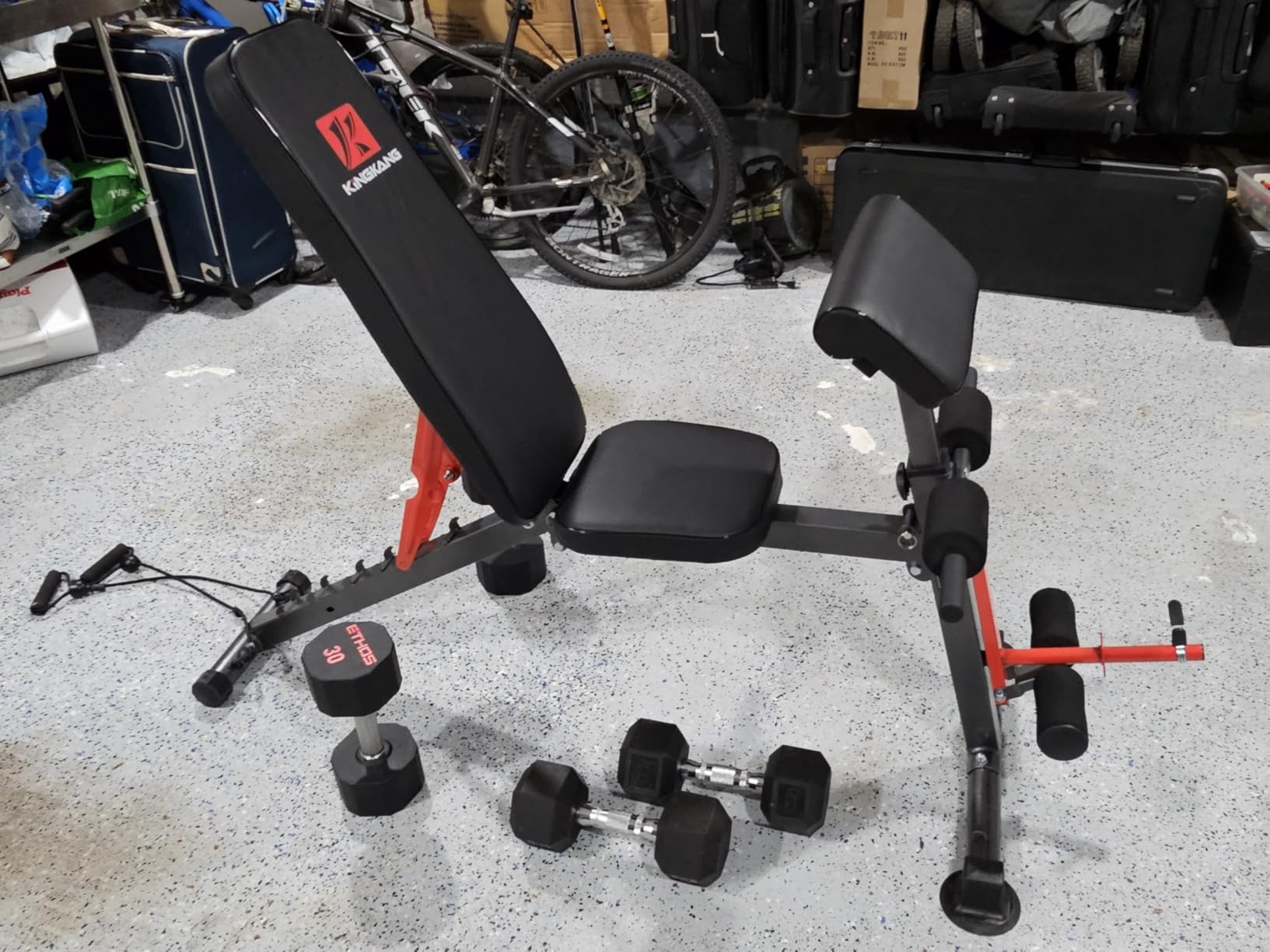 K KiNGKANG Adjustable Weight Bench, 1050 lbs Foldable Workout Bench with 8 Back Positions, Incline Decline Flat Exercise Bench for Home Gym Full Body Strength Training customer photo 2