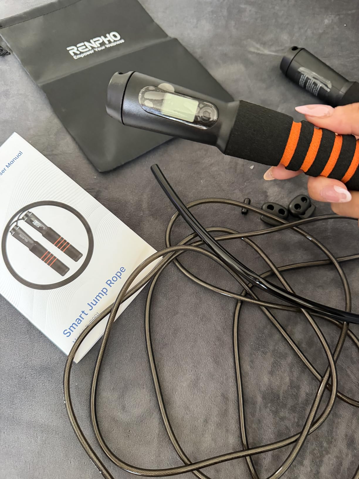 RENPHO Smart Jump Rope - APP Data Storage & Tracking & Analysis, Tangle-Free Jumping Rope for Men, Women, Skipping Rope with Counter, Adjustable workout Jump Ropes for Crossfit, Gym, MMA customer photo 2