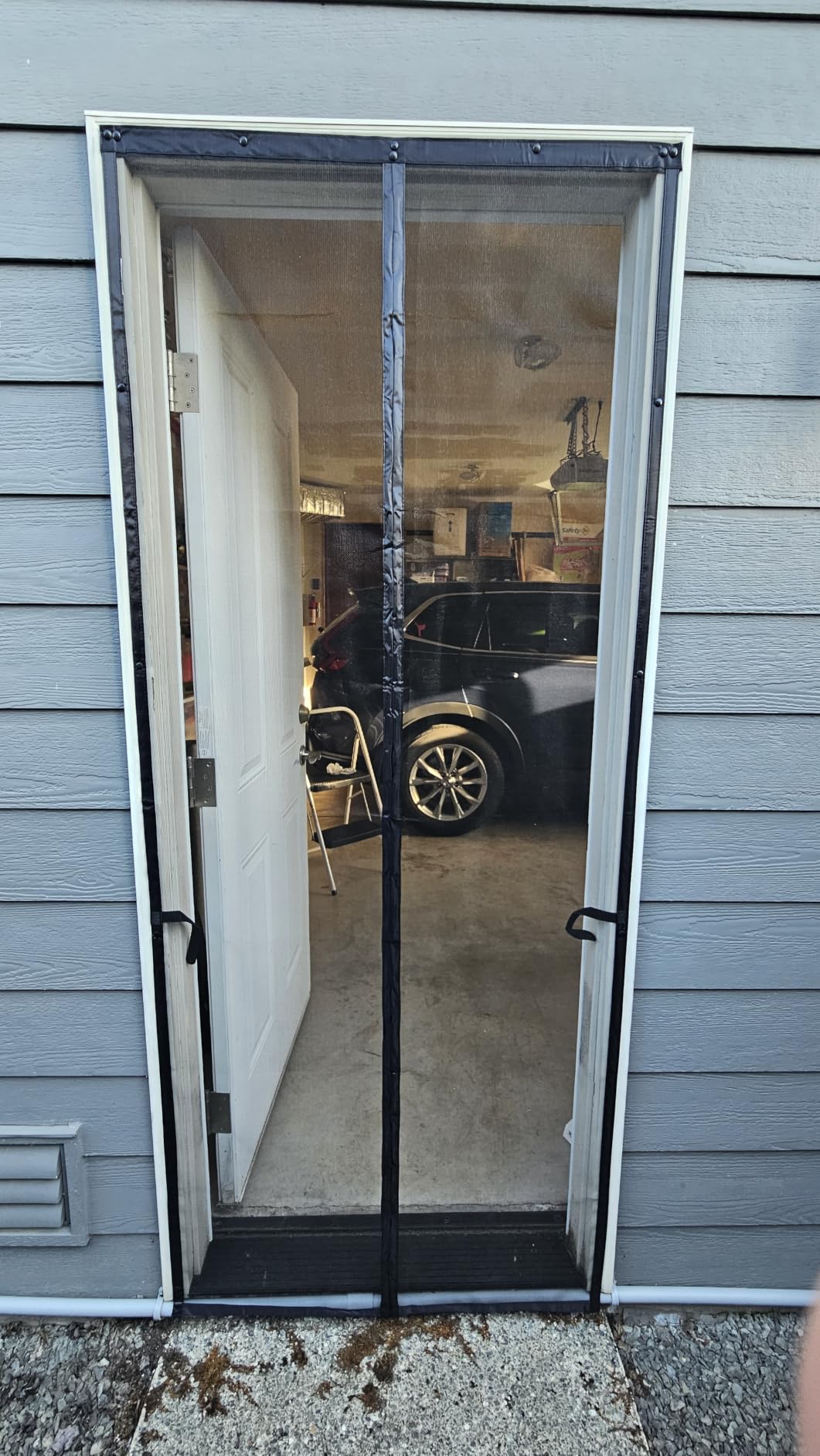 FEGO Garage Door Screen 16x7FT, Magnetic Screen Door with Retractable Fiberglass Mesh and Heavy Duty Weighted Bottom, Easy Assembly&Pass, Hands Free w/ 40 Magnets for 2 Car Garage/Patio/Small Shop customer photo 2