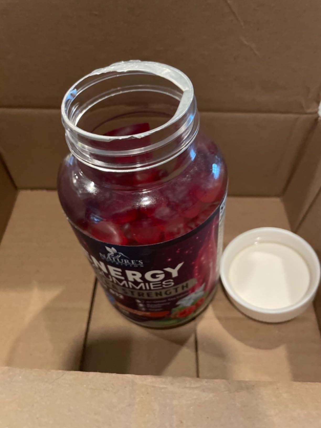 Energy Gummies - Vitamin B12 1000 mcg Per Serving - Daily Energy Chews with Natural Caffeine from Green Tea, Berry Flavored B12 Gummy Exercise Supplement for Running Cycling & Sports - 60 Gummies customer photo 2