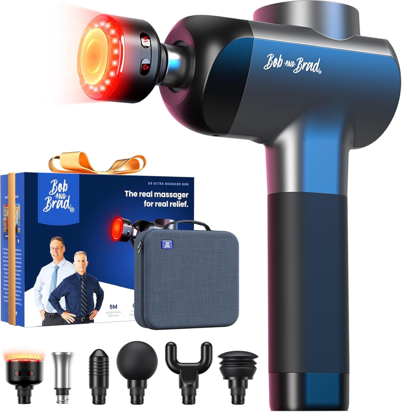 BOB AND BRAD X6 Pro Massage Gun Deep Tissue Percussion with Metal Head Therapy, Professional Muscle Massage Gun for Athletes, Electric Massager Gun for Pain Relief customer photo 1
