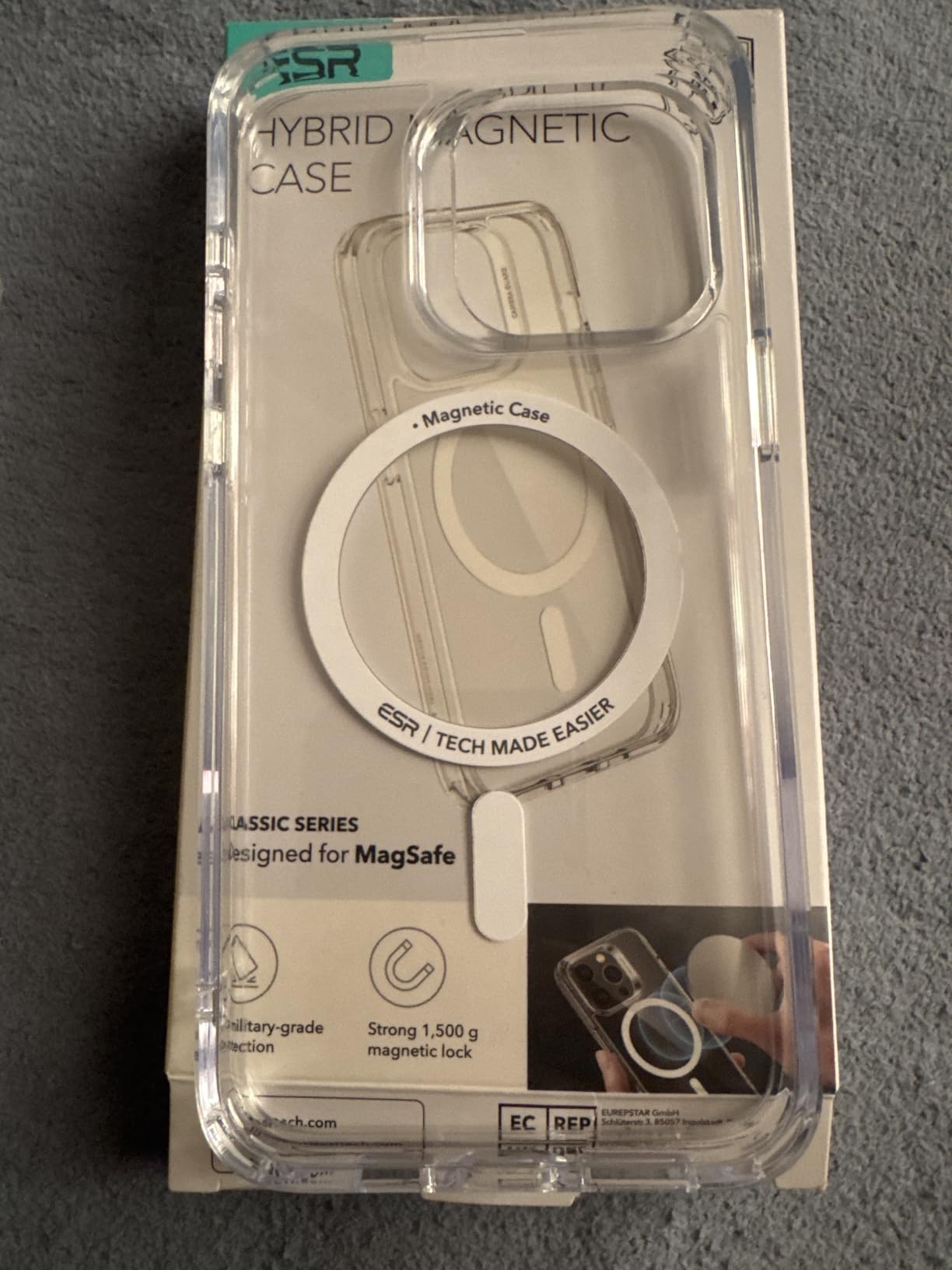 ESR for iPhone 14/iPhone 13 Case, Compatible with MagSafe, Shockproof Military-Grade Protection, Scratch-Resistant Back, Magnetic Phone Case for iPhone 14/iPhone 13, Classic Hybrid Case, Clear customer photo 1