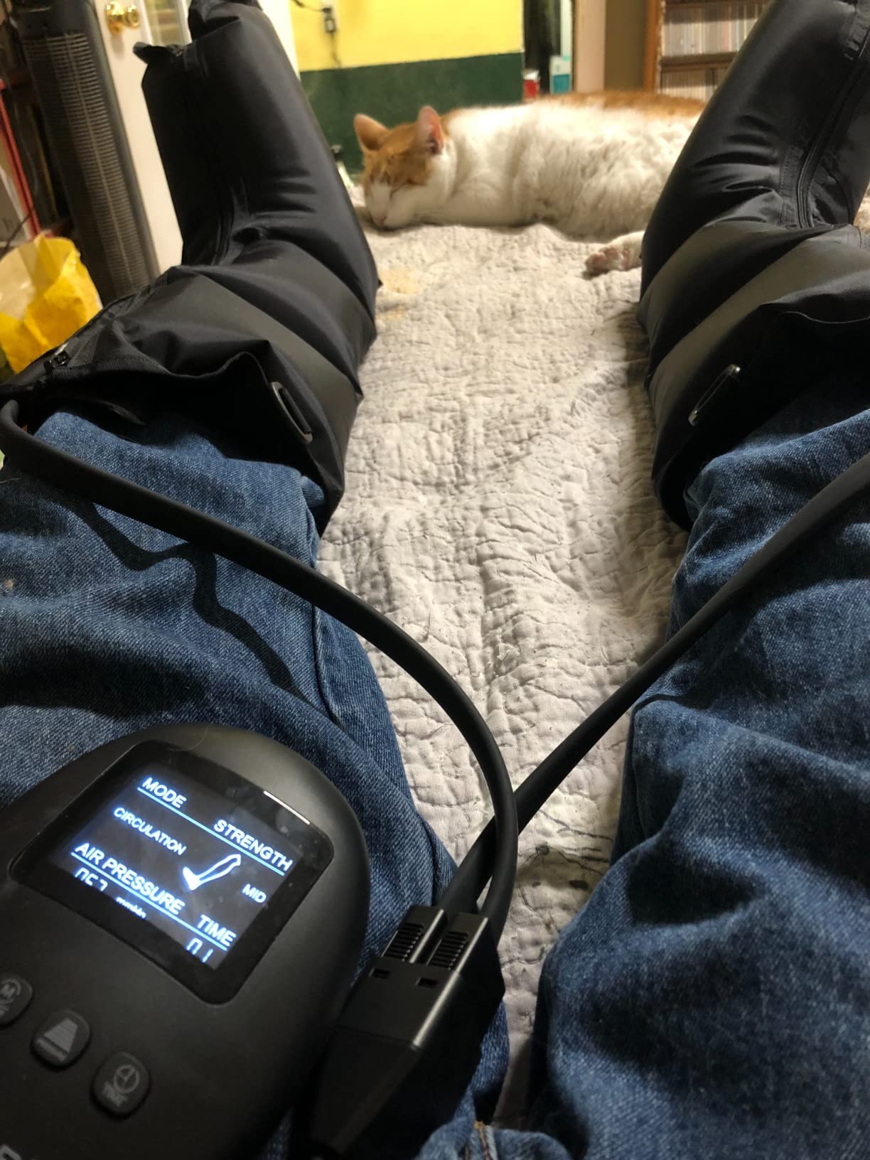 QUINEAR Leg Recovery System for Athletes, Air Compression Recovery Boots Massager for Circulation and Pain Relief - 9 Intensities 60-140 mmHg - FSA-HSA Eligible customer photo 1