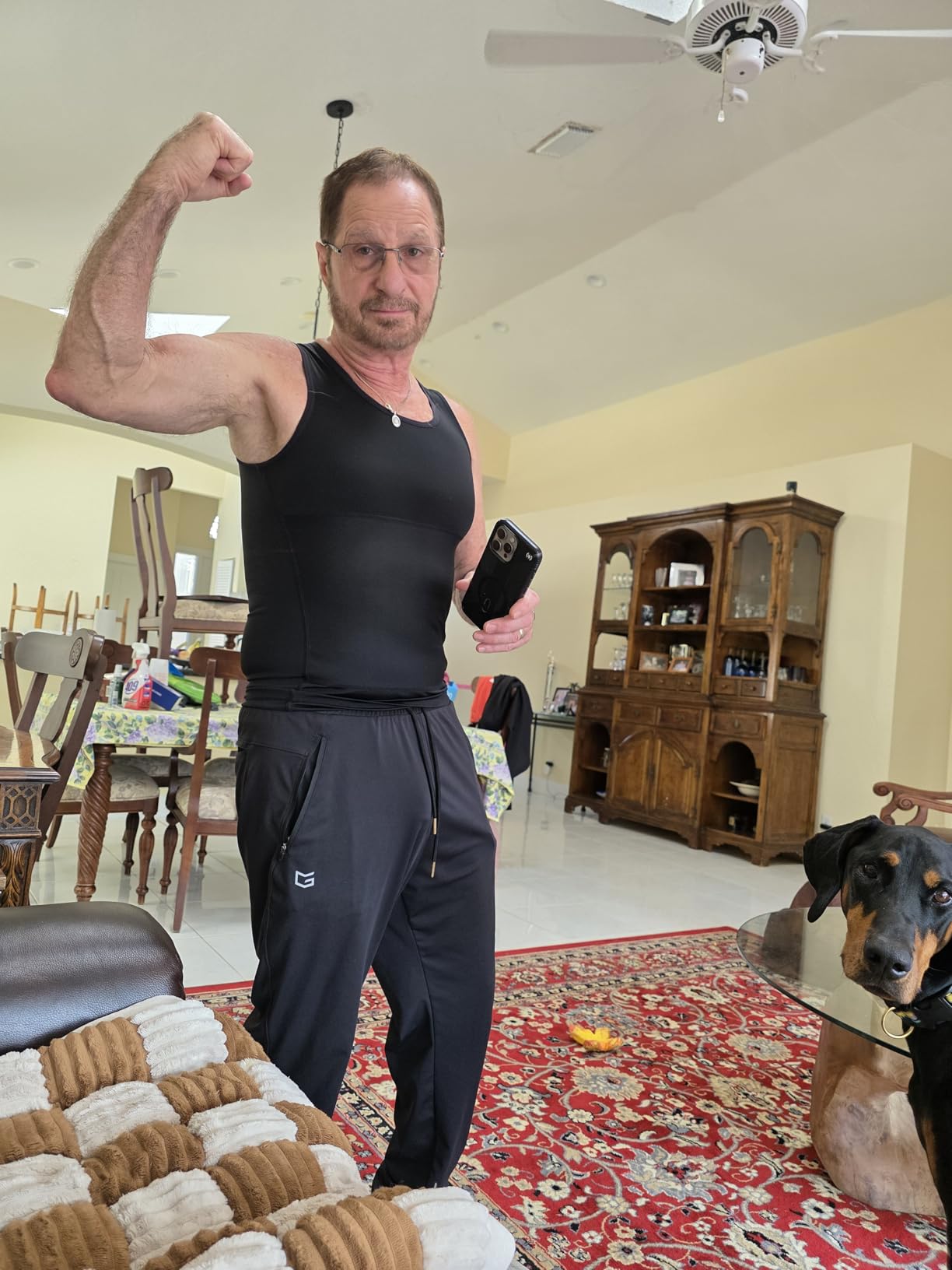 Mens Slimming Compression Shirt, Body Shaper Workout Tank Top, Gynecomastia Tummy Control Undershirts - Change in Seconds customer photo 1