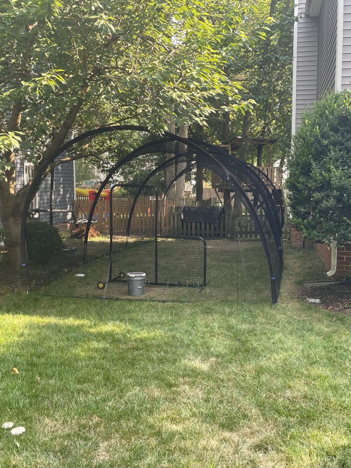 Upgrade 30FT Baseball and Softball Batting Cage Net and Frame, Large Batting Cages Net with Steel Frame for Home - Backyard Batting Cage with Pitching Backstop and Carry Bag customer photo 2