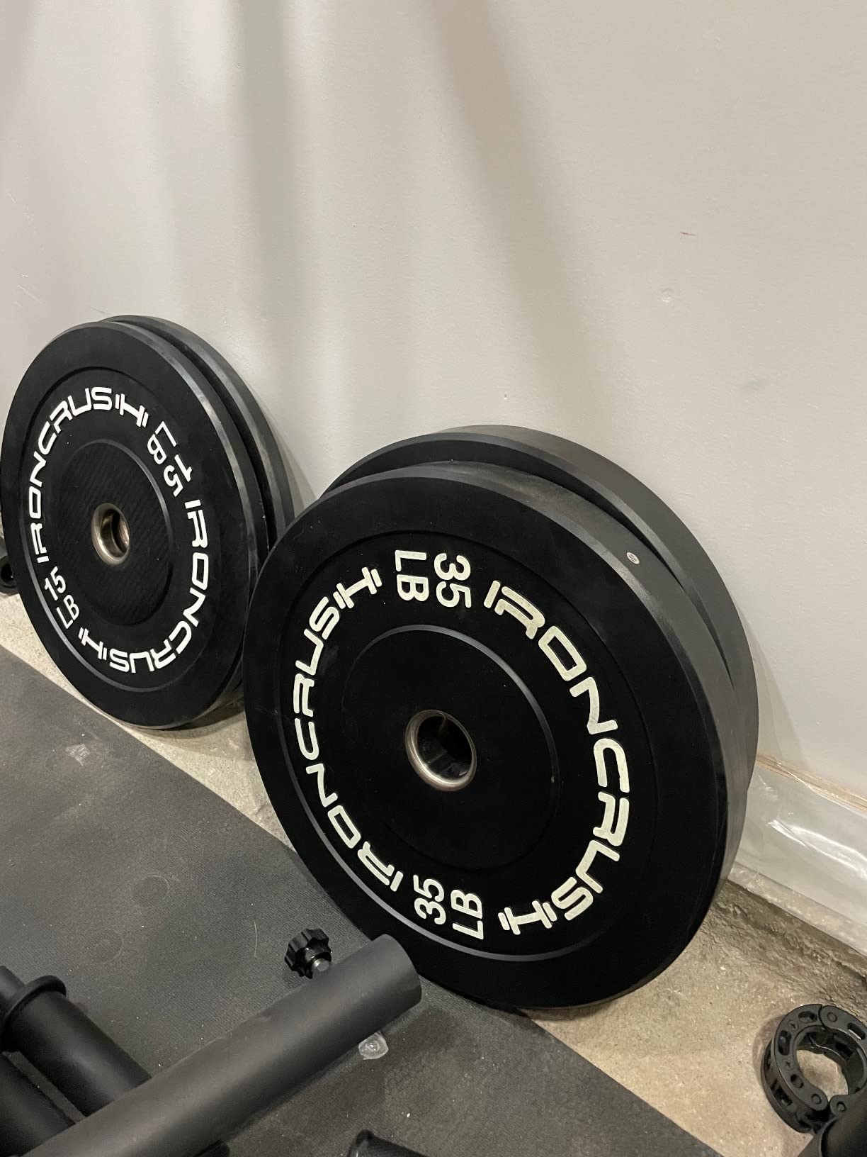 Iron Crush Olympic Bumper Plates Set - Virgin Rubber Weights for Strength Training customer photo 1