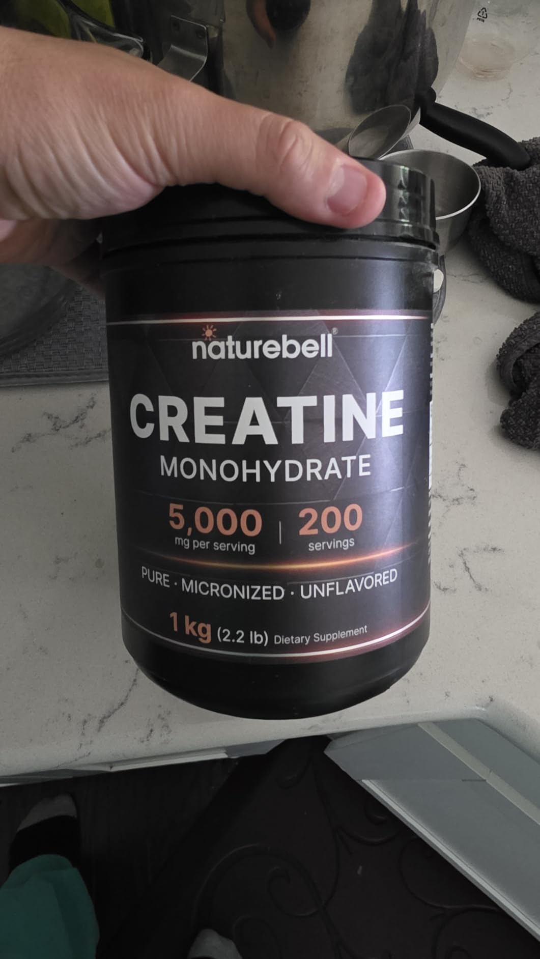 NatureBell Micronized Creatine Monohydrate Powder - 500g - 5000mg Creatine for Women & Men - Unflavored Powder - Easy-to-Mix - Pre & Post Workout Support - Vegan, Keto Friendly - 3rd Party Tested customer photo 1
