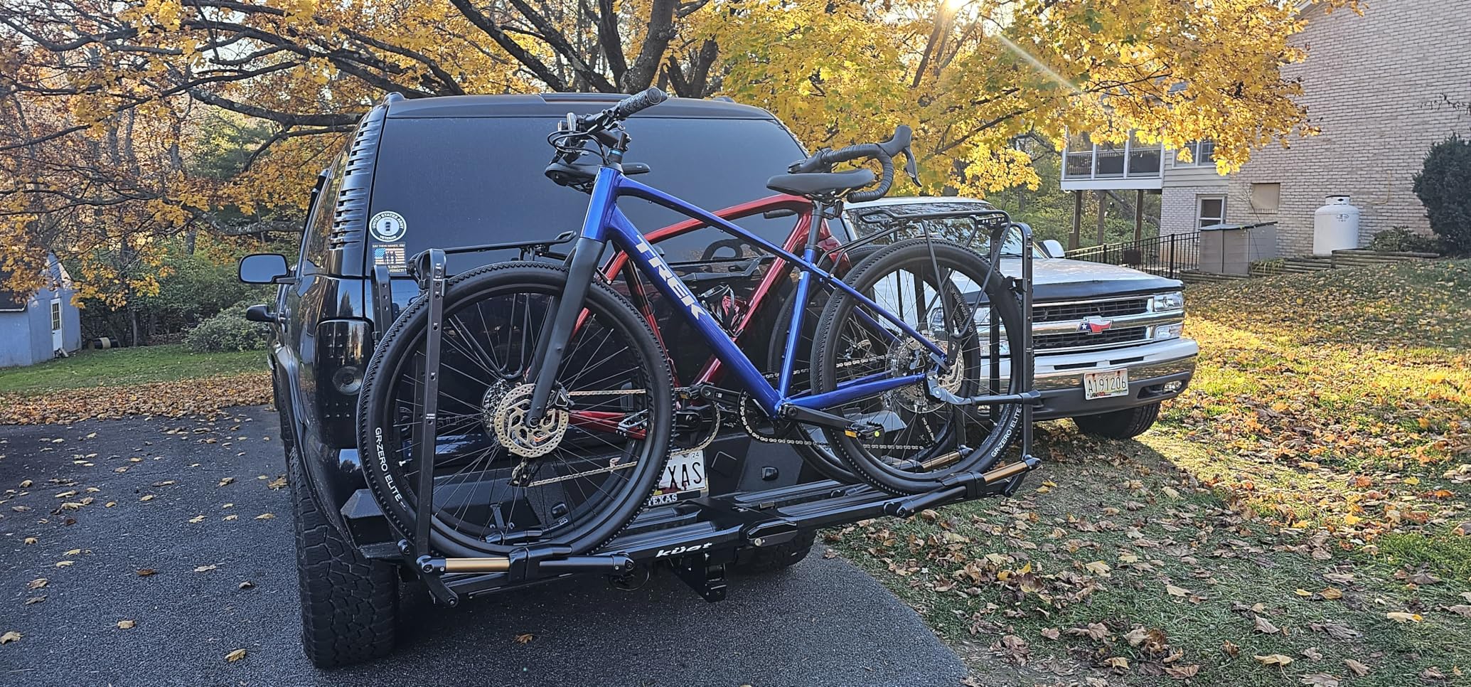 Kuat Piston Pro X LED Dual Ratchet Hitch Rack - Secure Rugged Kashima-Coated Portable Foldable Easy-to-Use No Frame Contact 2-Bike Hauling Platform with 53