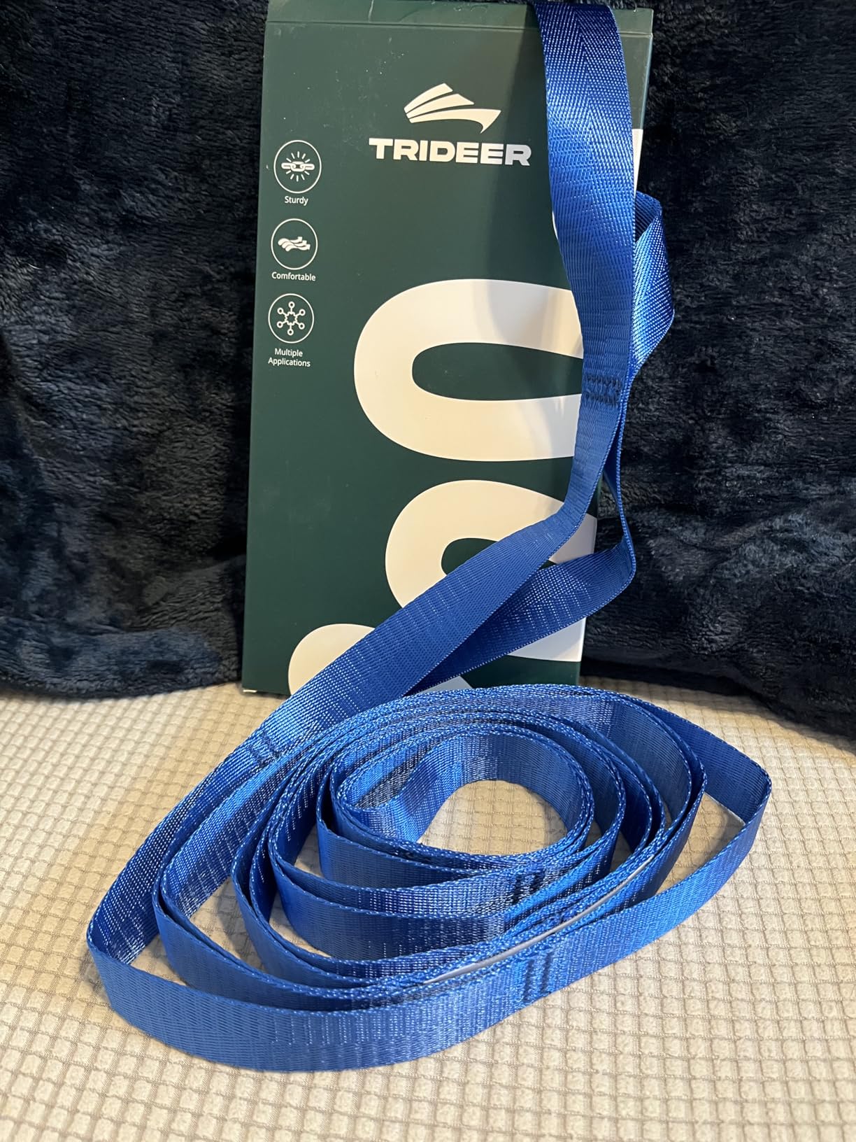 Trideer Non-Elastic Stretching Strap with Loops for Physical Therapy & Rehab, Knee Hip Leg ROM Post-Surgery, Yoga Strap for Stretching, Leg Lifter Strap Mobility Aid, Hamstring Calf Back customer photo 2