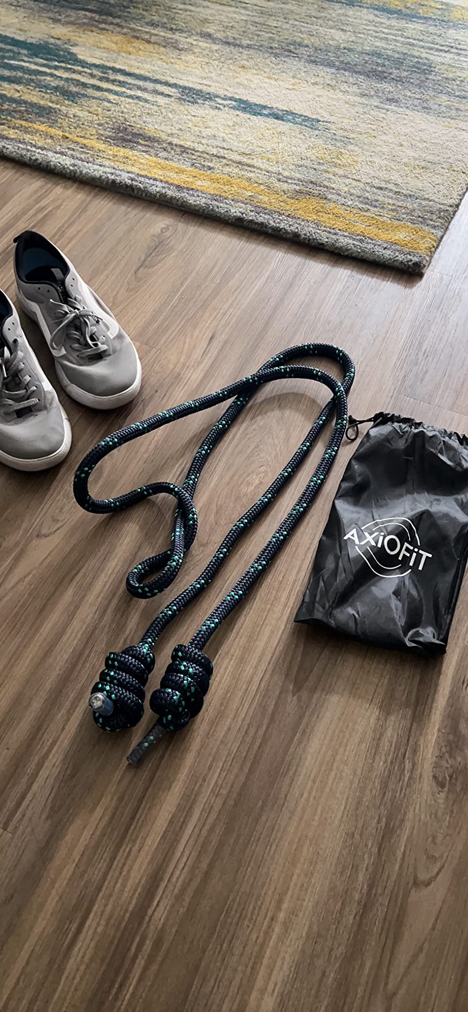 Flow Rope Exercise Jump Rope - 500g (1.10lb) Weighted Flow Jump Rope for Cardio, Boxing, HIIT & Upper Body Fitness - Adjustable Double Woven Workout Rope for Men, Women, Beginners - Indoor & Outdoor Use customer photo 2