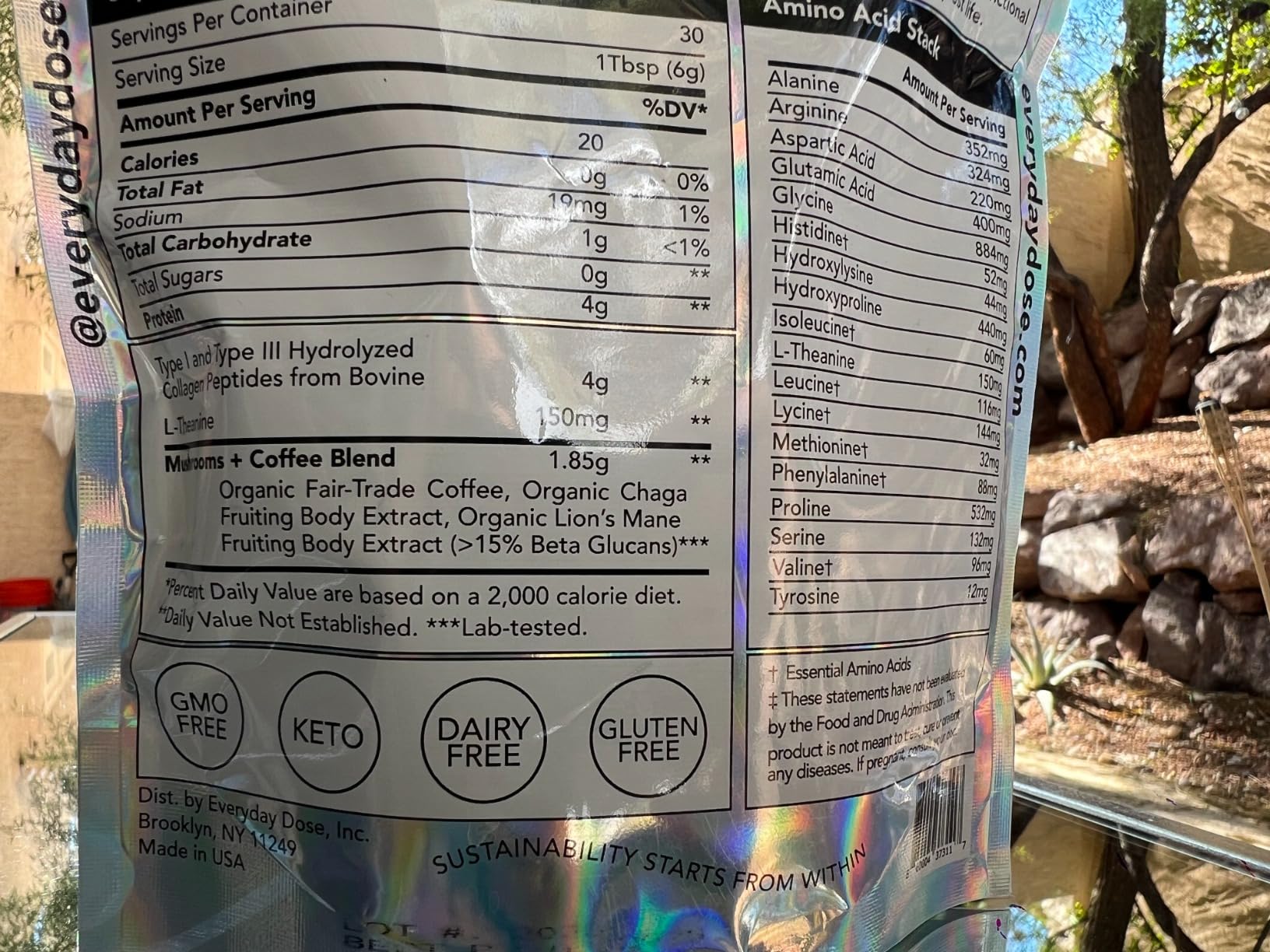 Everyday Dose Premium Adaptogenic Mushroom Coffee with Grass-Fed Collagen, Chaga, Lions Mane & L-Theanine for Better Focus, Energy, Digestion, Skin, and Immunity 30 Servings customer photo 2