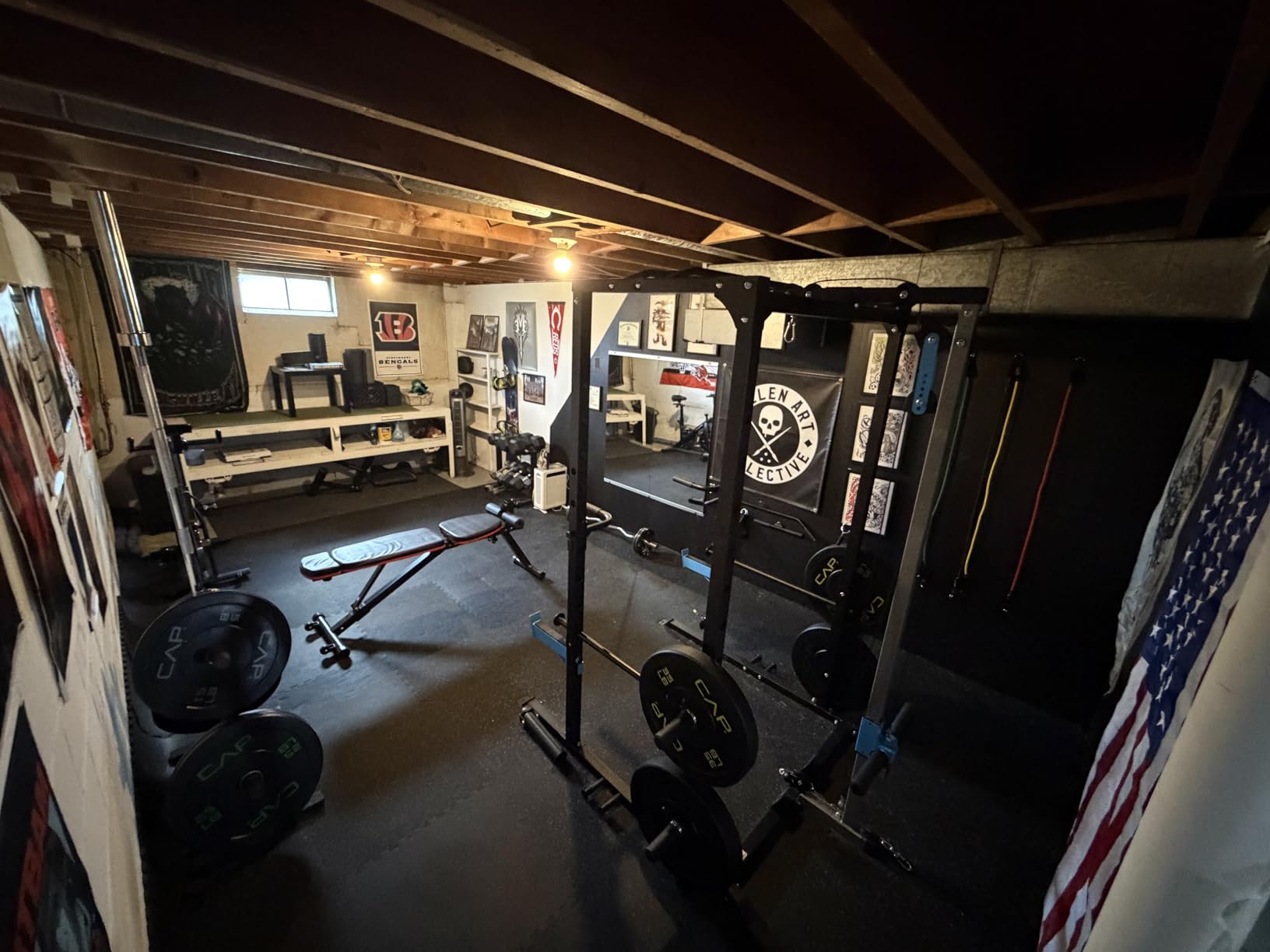 ULTRA FUEGO Power Cage, Multi-Functional Power Rack with J-Hooks, Dip Handles, Landmine Attachment and Optional Cable Pulley System for Home Gym customer photo 2