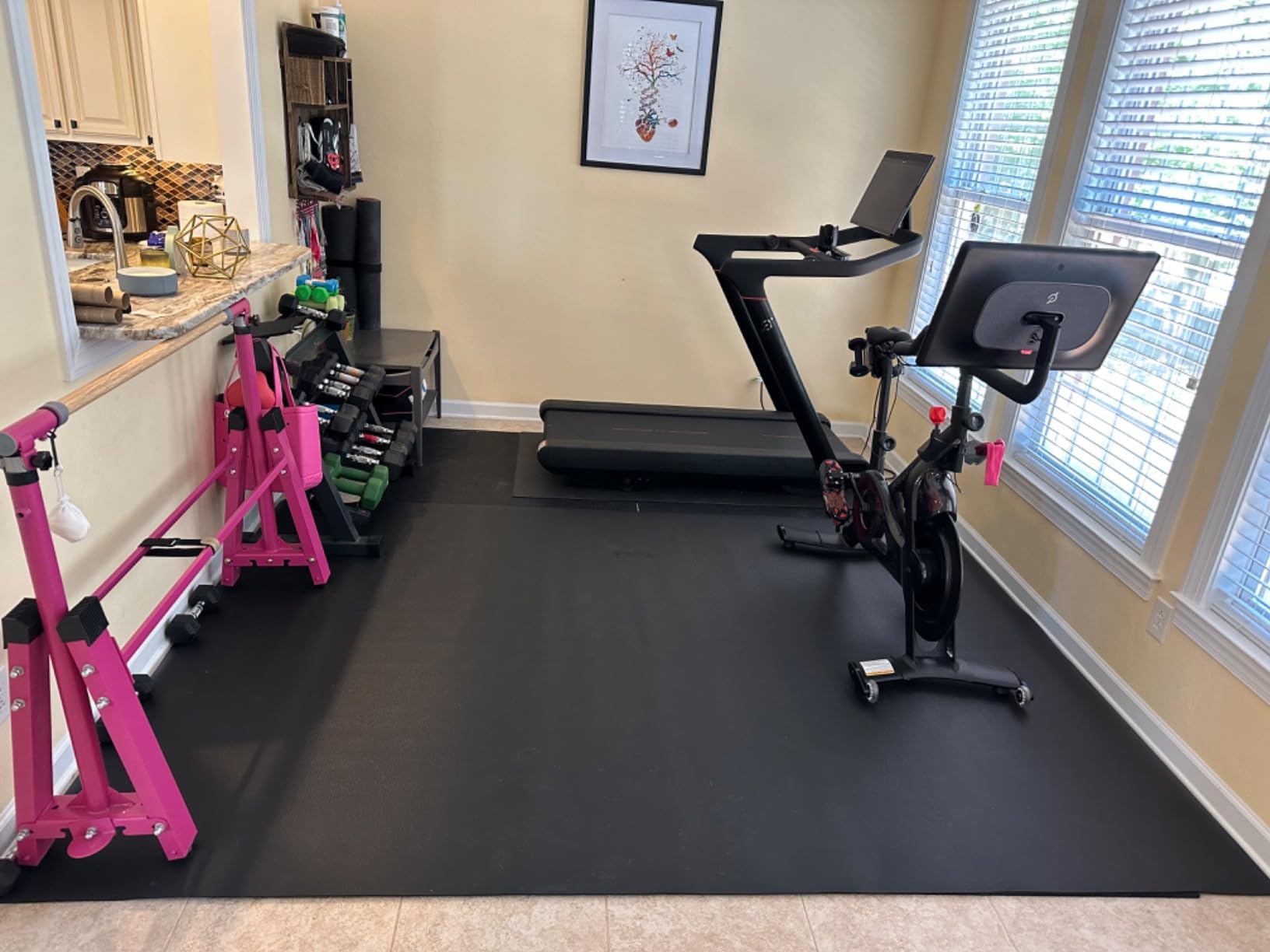 Gxmmat Extra Wide Large Exercise Mat 12'x7'/10'x7/8'x7(7mm), Thick Workout Mats for Home Gym Flooring, High-Density Durable Cardio Mat, Shoe Friendly, Perfect for Plyo, MMA, Jump Rope, Weight, Fitness customer photo 2