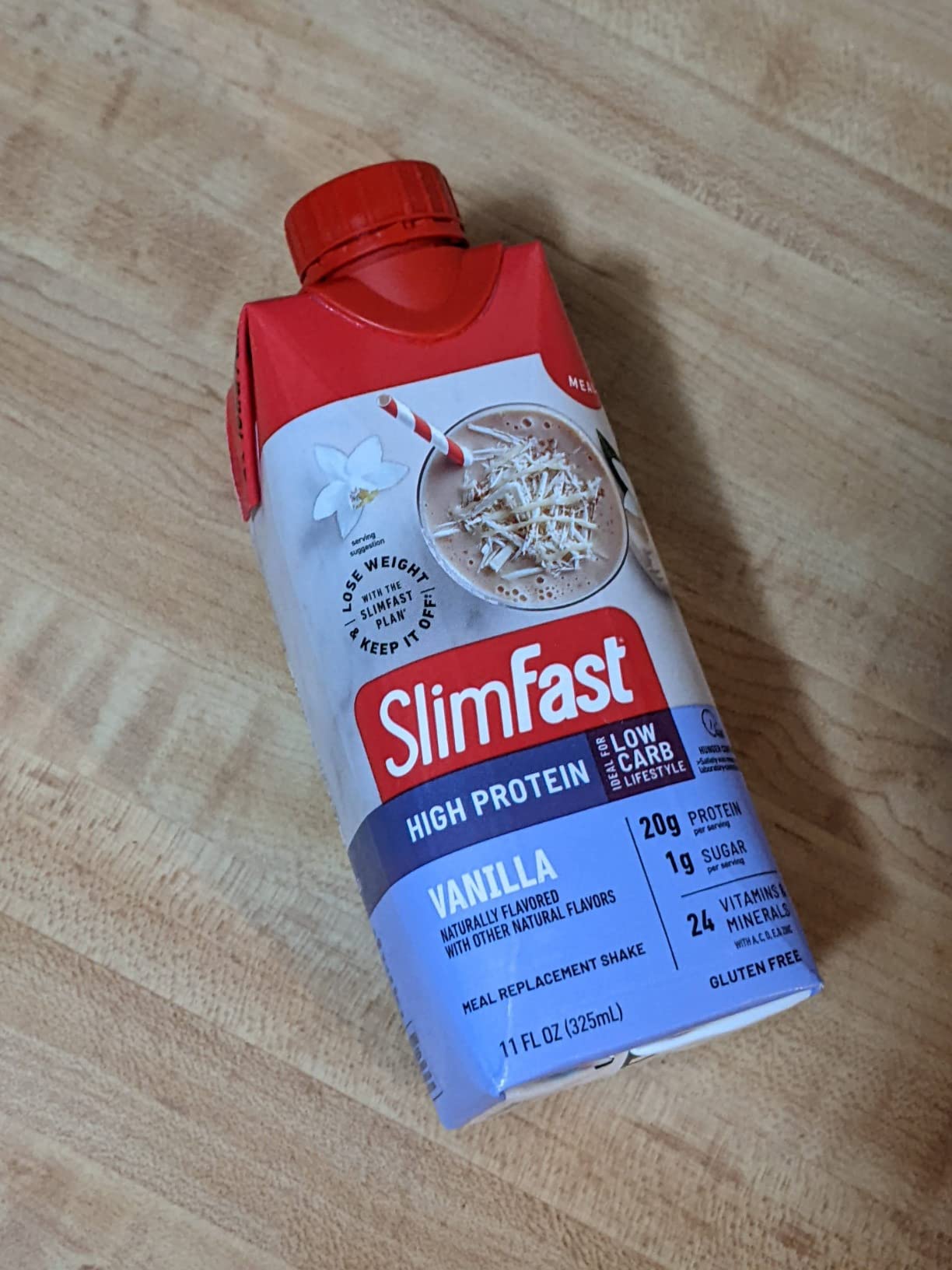 SlimFast Protein Shake, Vanilla- 20g Protein, Meal Replacement Shake Ready to Drink, High Protein with Low Carb and Low Sugar, 24 Vitamins and Minerals, 12 Count (Pack of 1) (Packaging May Vary) customer photo 2