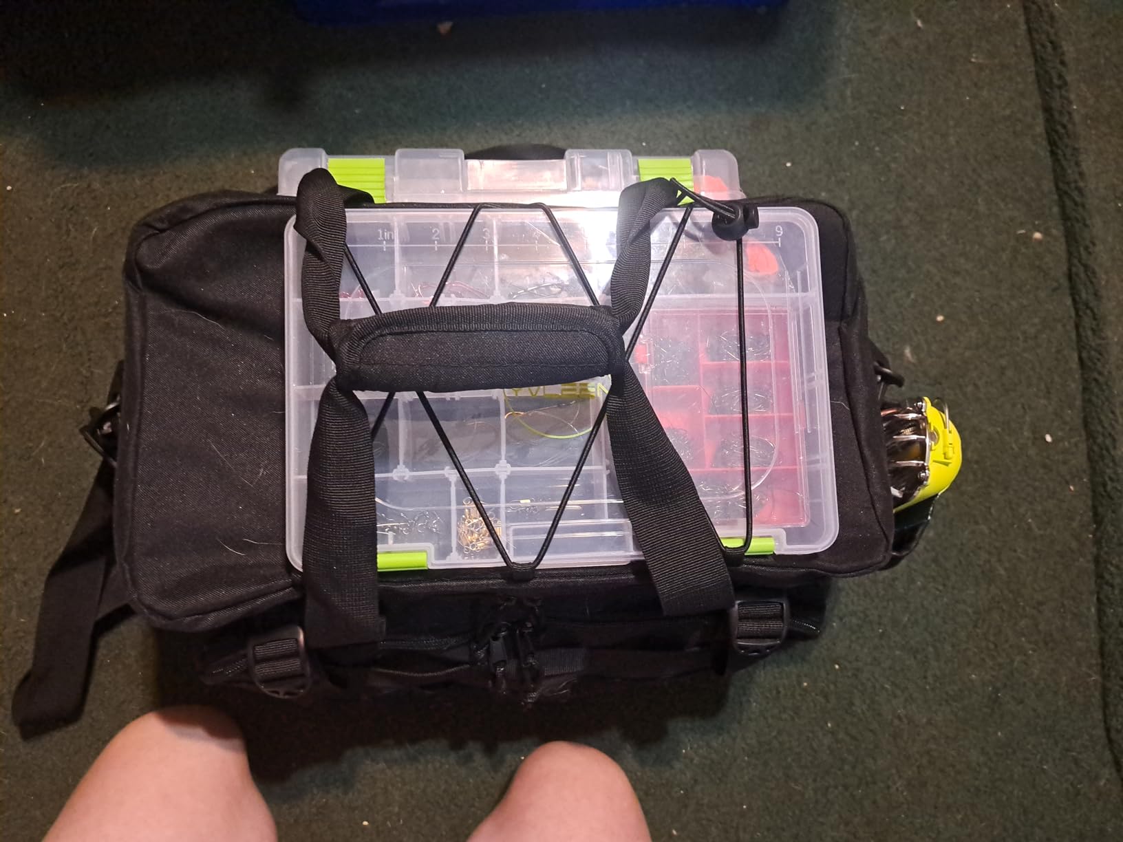 GOBUROS Waterproof Fishing Tackle Bag with Waterproof EVA Bottom, Soft Tackle Box Storage Bag with Rod Holder, Pliers Storage for Fishing customer photo 1