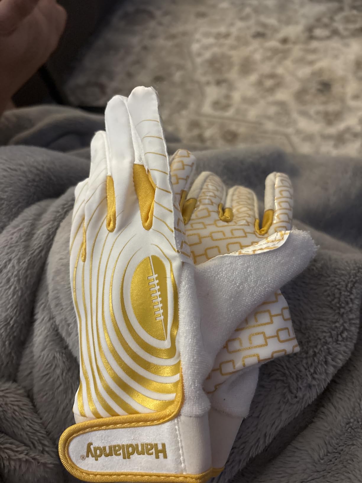 HANDLANDY Youth Football Gloves, Kids Sticky Receiver Gloves, Super Grip Football Glove Best Gift for Boys, Girls customer photo 1