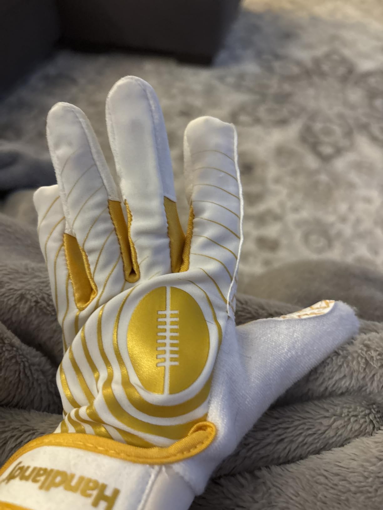 HANDLANDY Youth Football Gloves, Kids Sticky Receiver Gloves, Super Grip Football Glove Best Gift for Boys, Girls customer photo 2