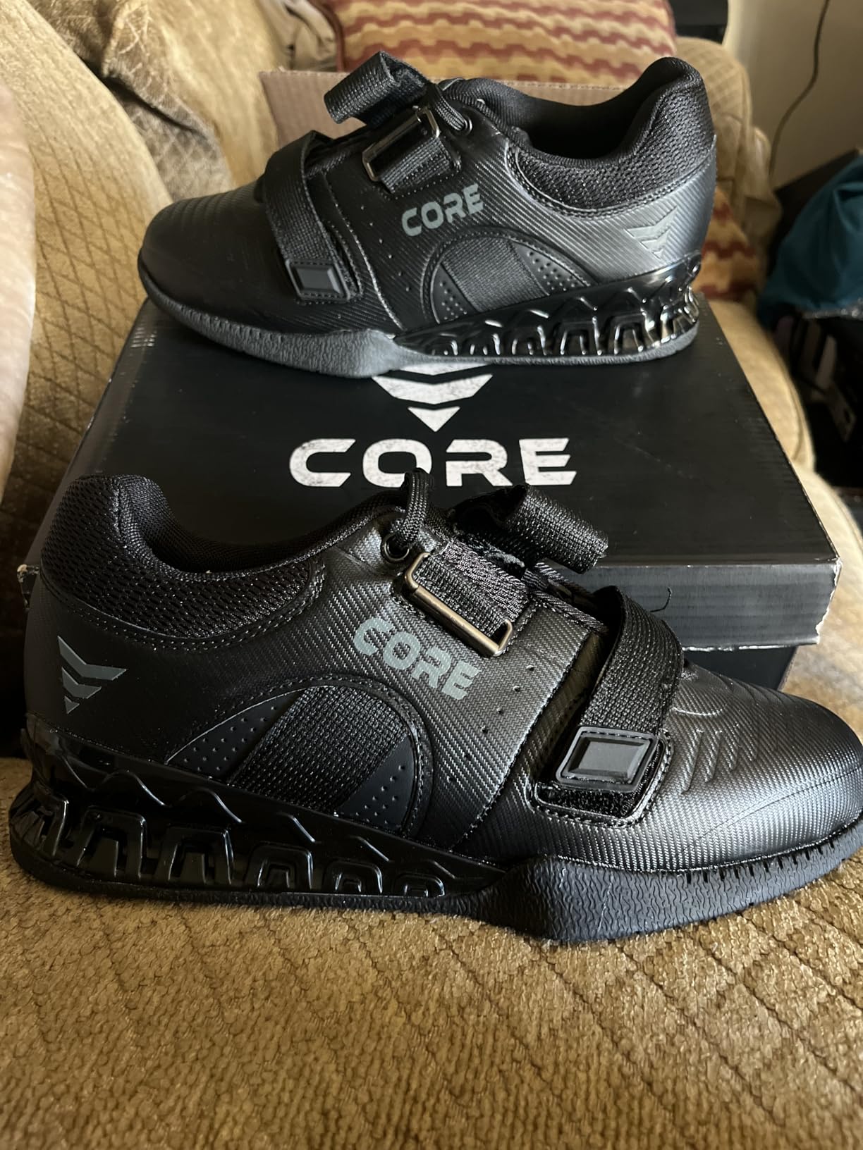 Core Weightlifting Shoes Force Black - Squat Shoes for Men and Women - Weight Lifting Shoes for Powerlifting, Deadlifting & CrossTraining - Non-Slip Olympic Lifting Shoes with Elevated 0.75 Inch Heels customer photo 1