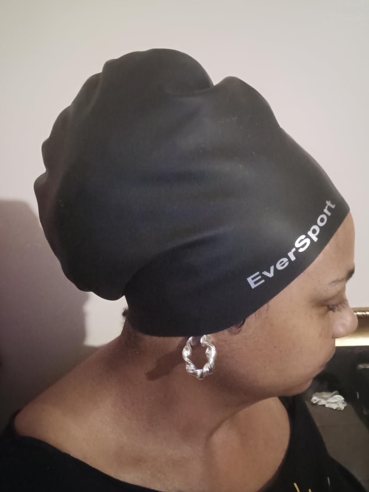 EverSport Large Swim Cap for Braids and Dreadlocks, Waterproof Silicone Swimming Cap for Women Men Keep Hair Dry customer photo 2