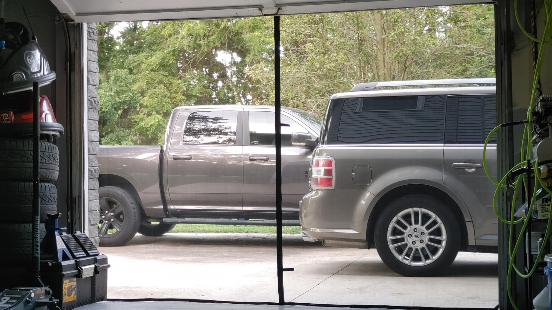 Garage Screen Doors, 9x7FT for 1 Car Garage, Heavy Duty Durable Fiberglass Magnetic Retractable Hands Free Garage Door Screen with 4 Roll Up Straps, for Patio, Workshop, Home Gym & Sun Room customer photo 1