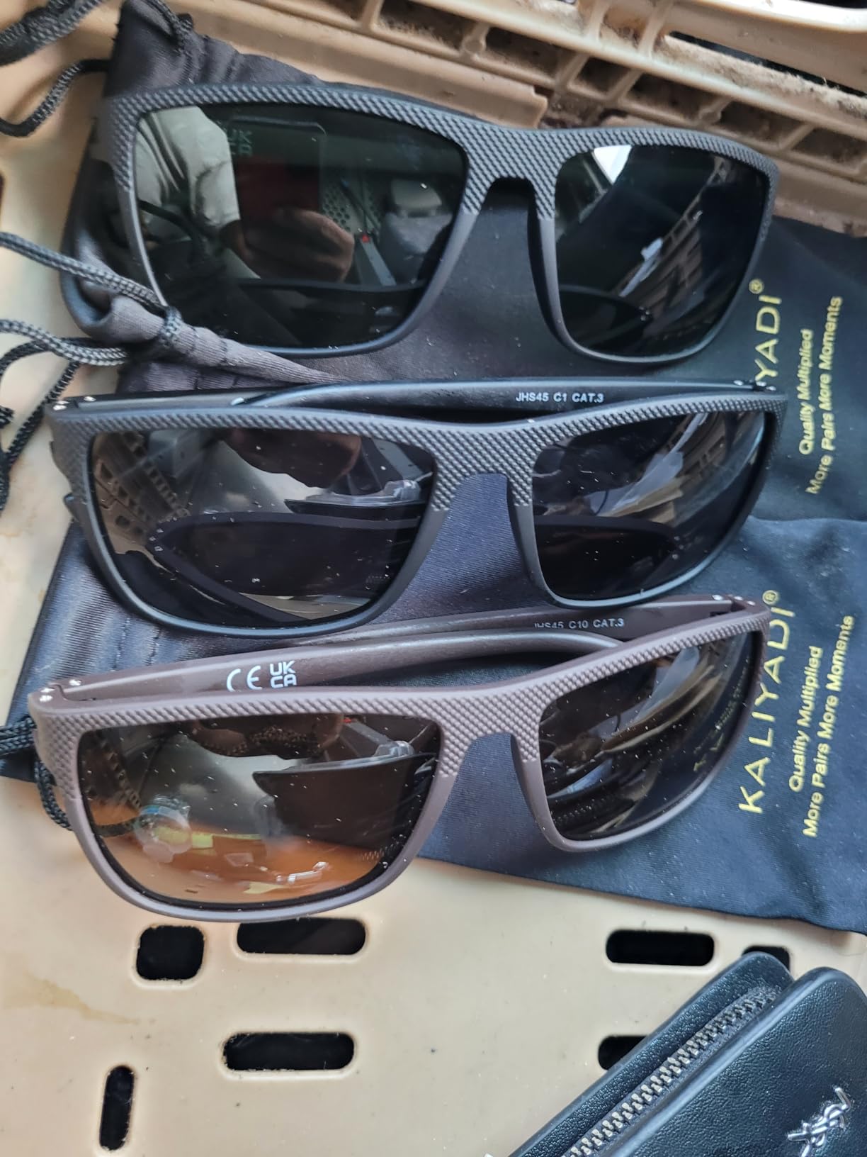 KALIYADI Polarized Sunglasses for Men, Lightweight Sun Glasses with UV Protection for Driving Fishing Golf customer photo 2